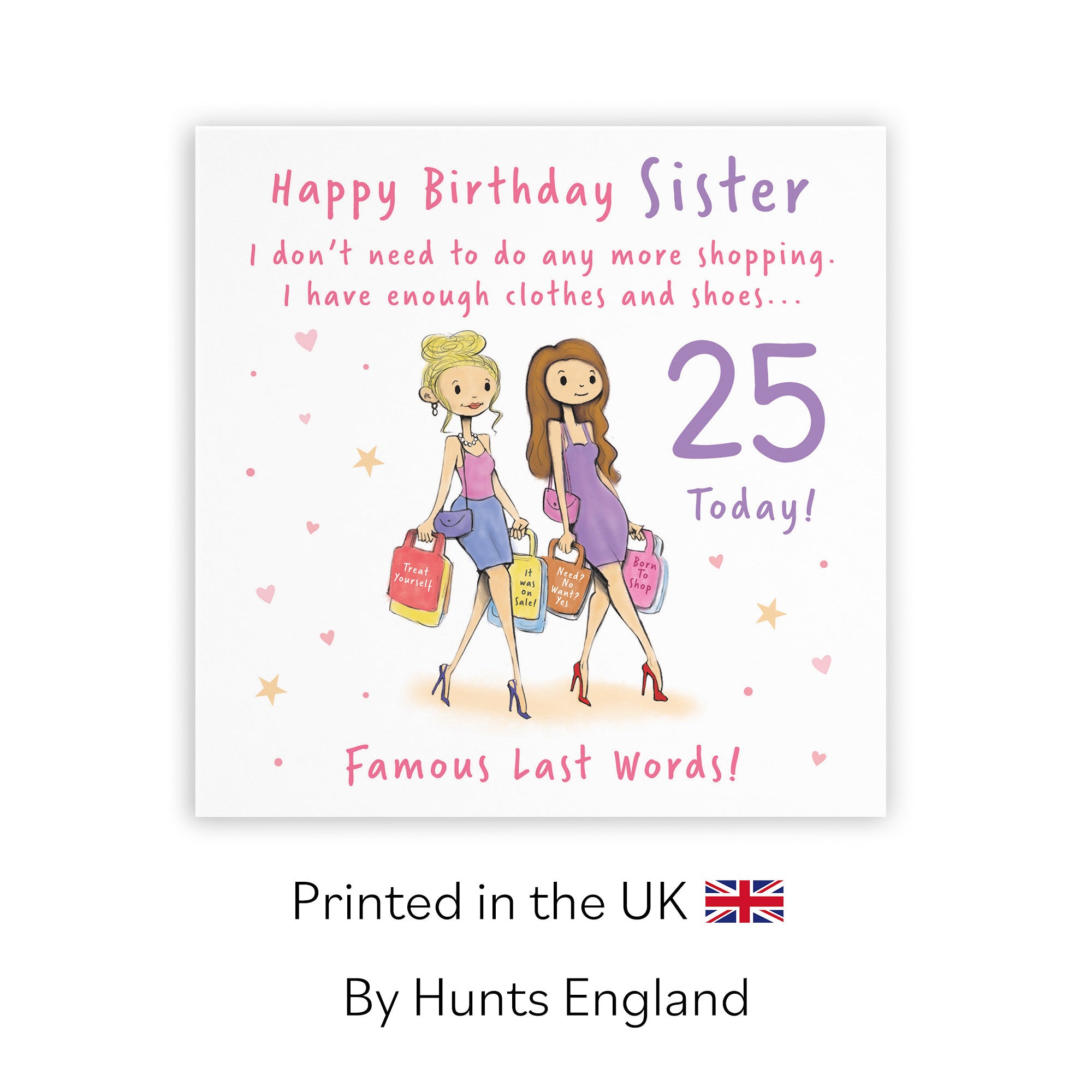 25th Sister Birthday Card Shopping Silly Squiggles - Default Title (RH00133)