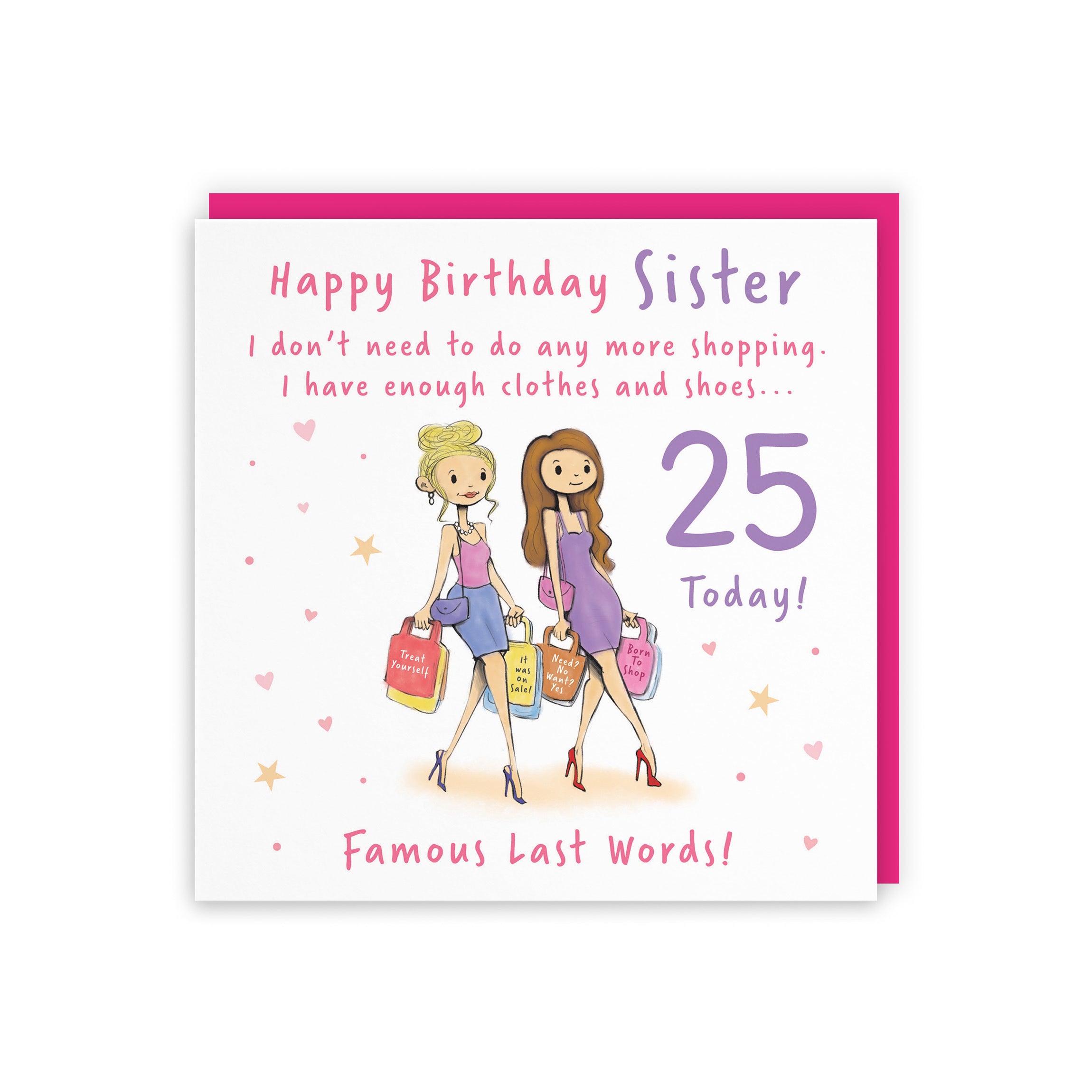 25th Sister Birthday Card Shopping Silly Squiggles - Default Title (RH00133)