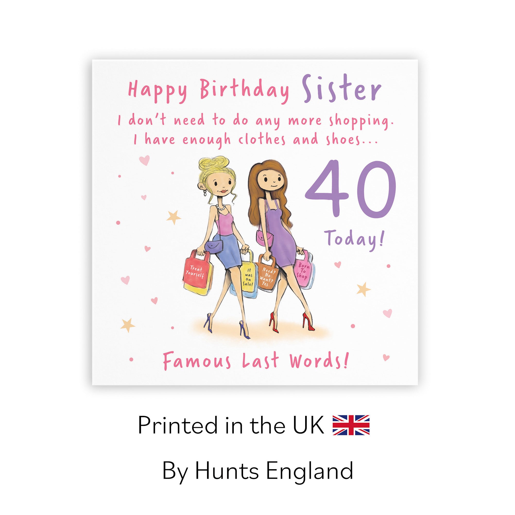 40th Sister Birthday Card Shopping Silly Squiggles - Default Title (RH00135)