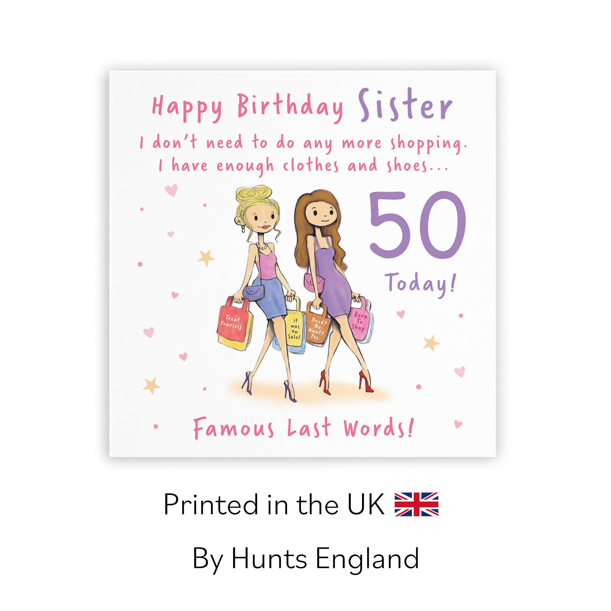 50th Sister Birthday Card Shopping Silly Squiggles - Default Title (RH00136)