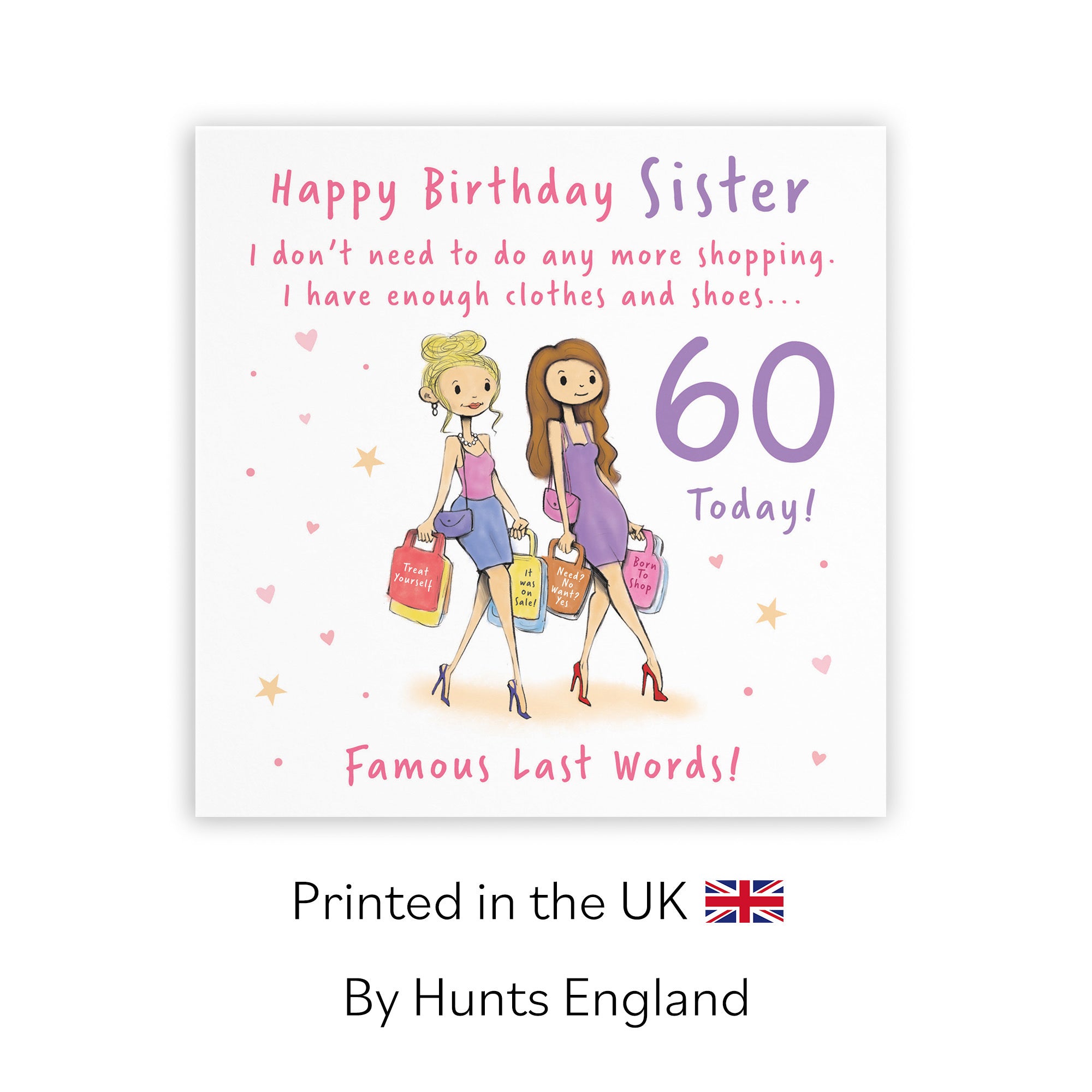 60th Sister Birthday Card Shopping Silly Squiggles - Default Title (RH00137)