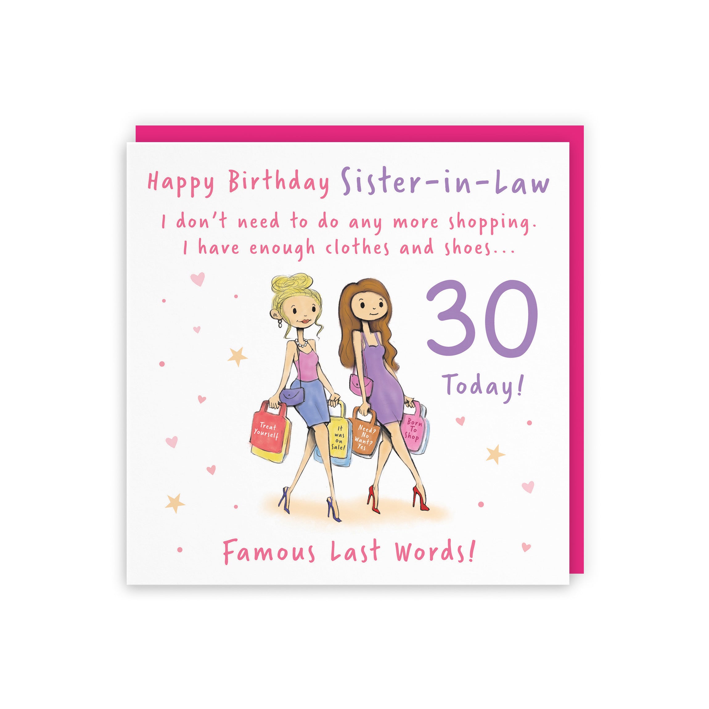 30th Sister-in-Law Birthday Card Shopping Silly Squiggles - Default Title (RH00138)