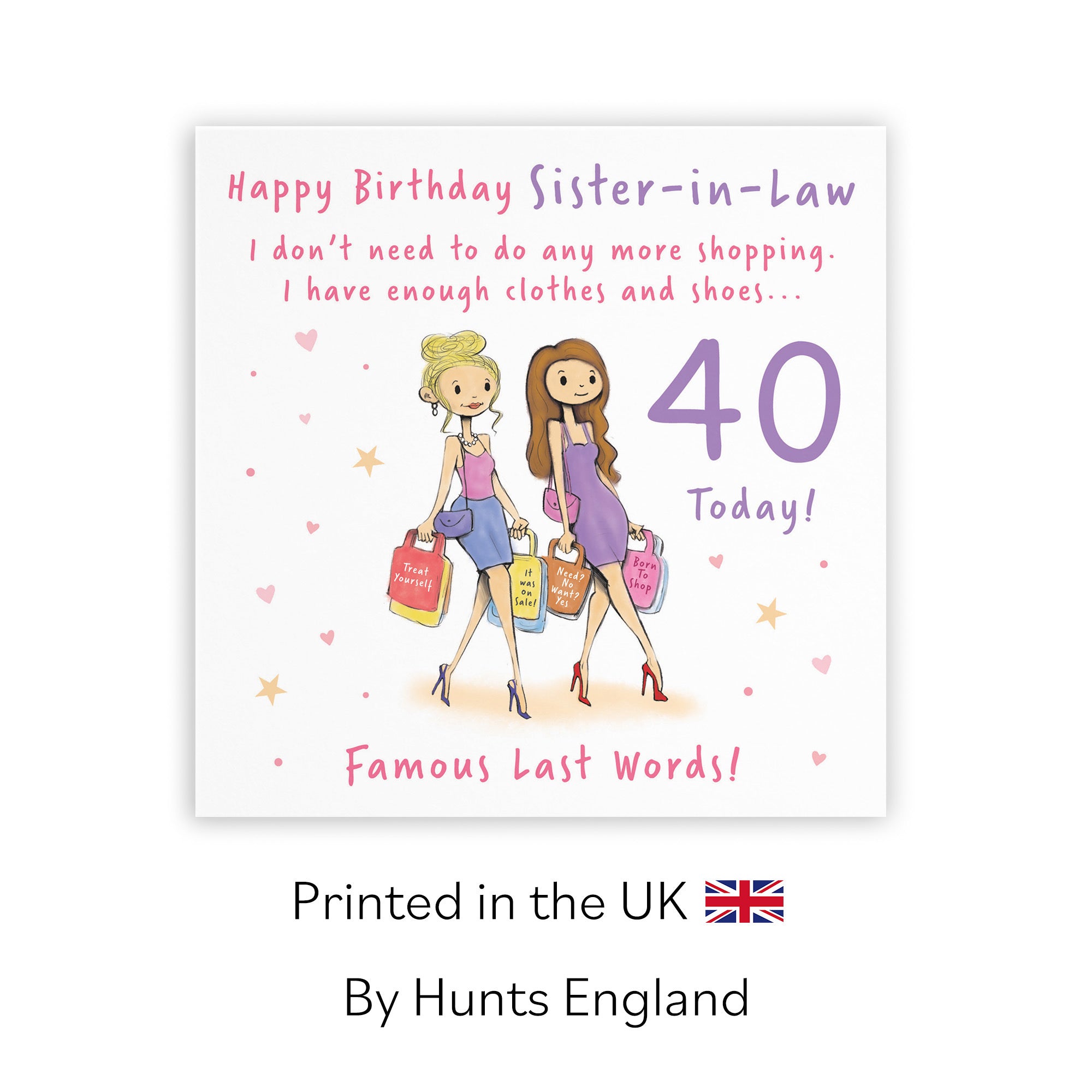 40th Sister-in-Law Birthday Card Shopping Silly Squiggles - Default Title (RH00139)