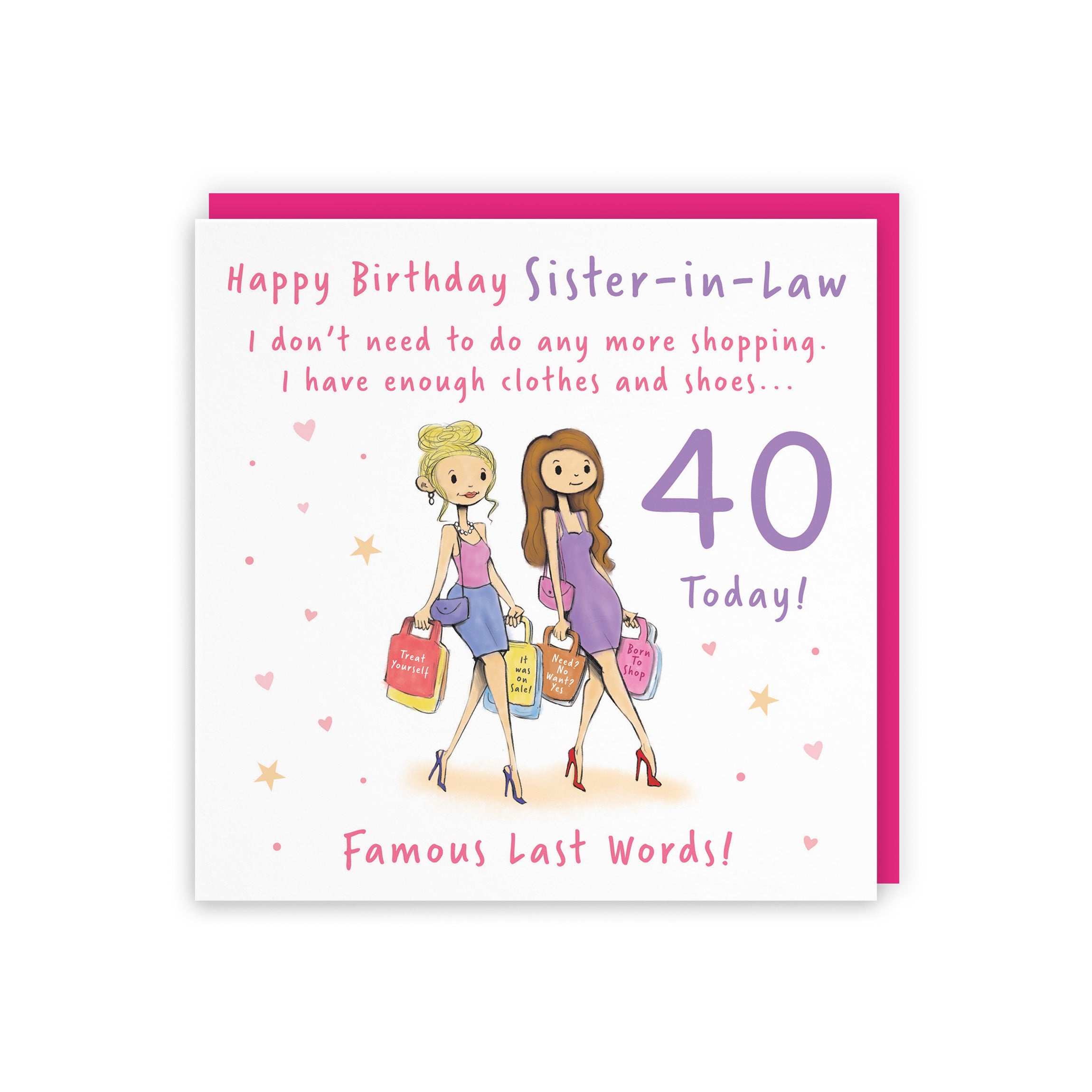 40th Sister-in-Law Birthday Card Shopping Silly Squiggles - Default Title (RH00139)