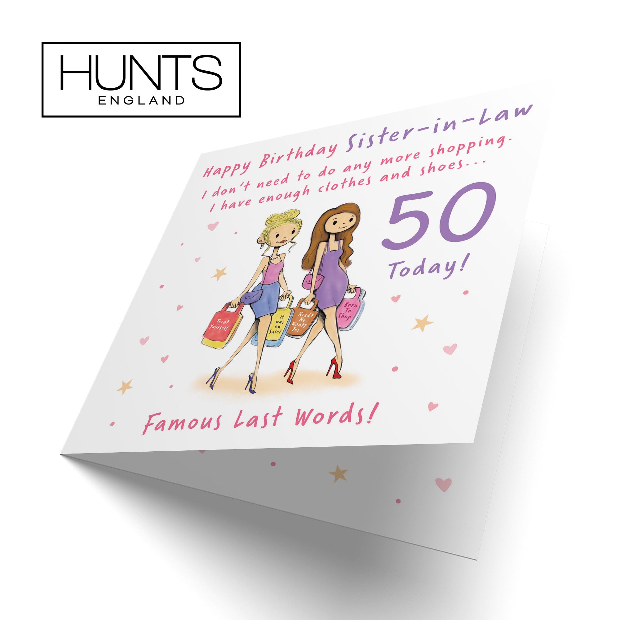 50th Sister-in-Law Birthday Card Shopping Silly Squiggles - Default Title (RH00140)