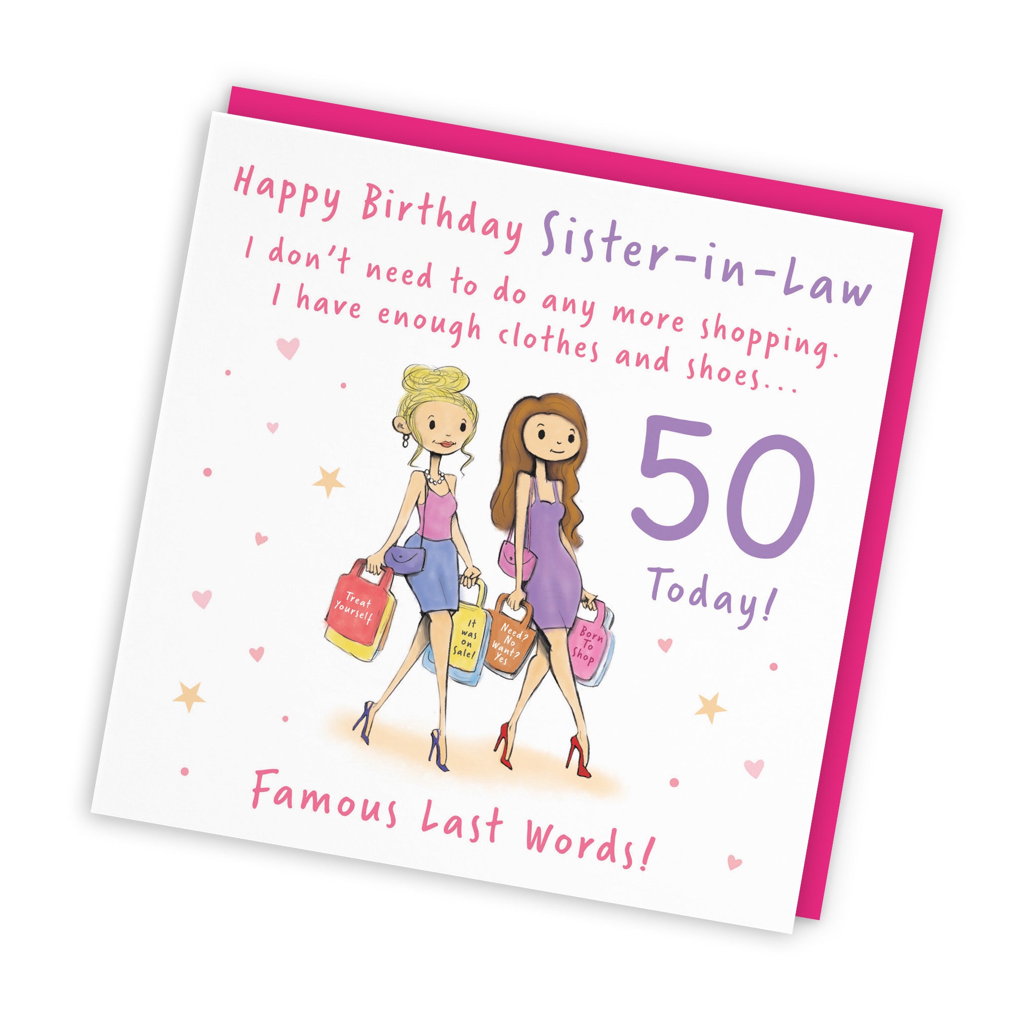 50th Sister-in-Law Birthday Card Shopping Silly Squiggles - Default Title (RH00140)