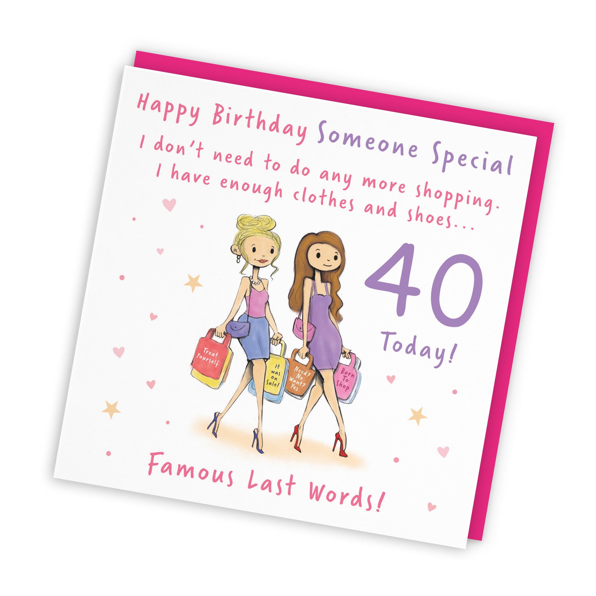 Female 40th Someone Special Birthday Card Shopping Silly Squiggles - Default Title (RH00144)