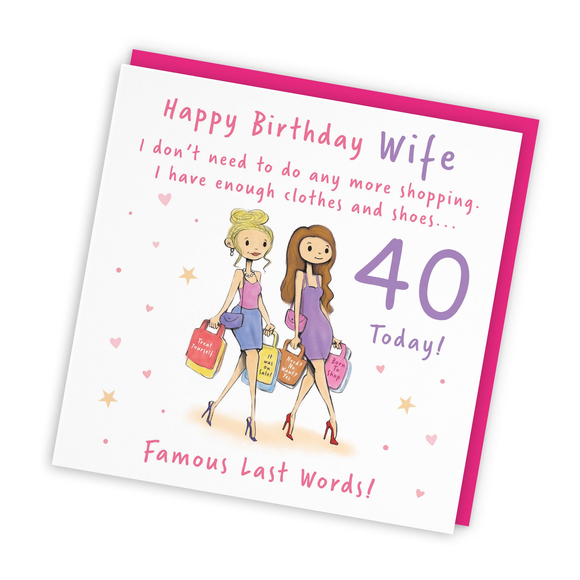 40th Wife Birthday Card Shopping Silly Squiggles - Default Title (RH00147)