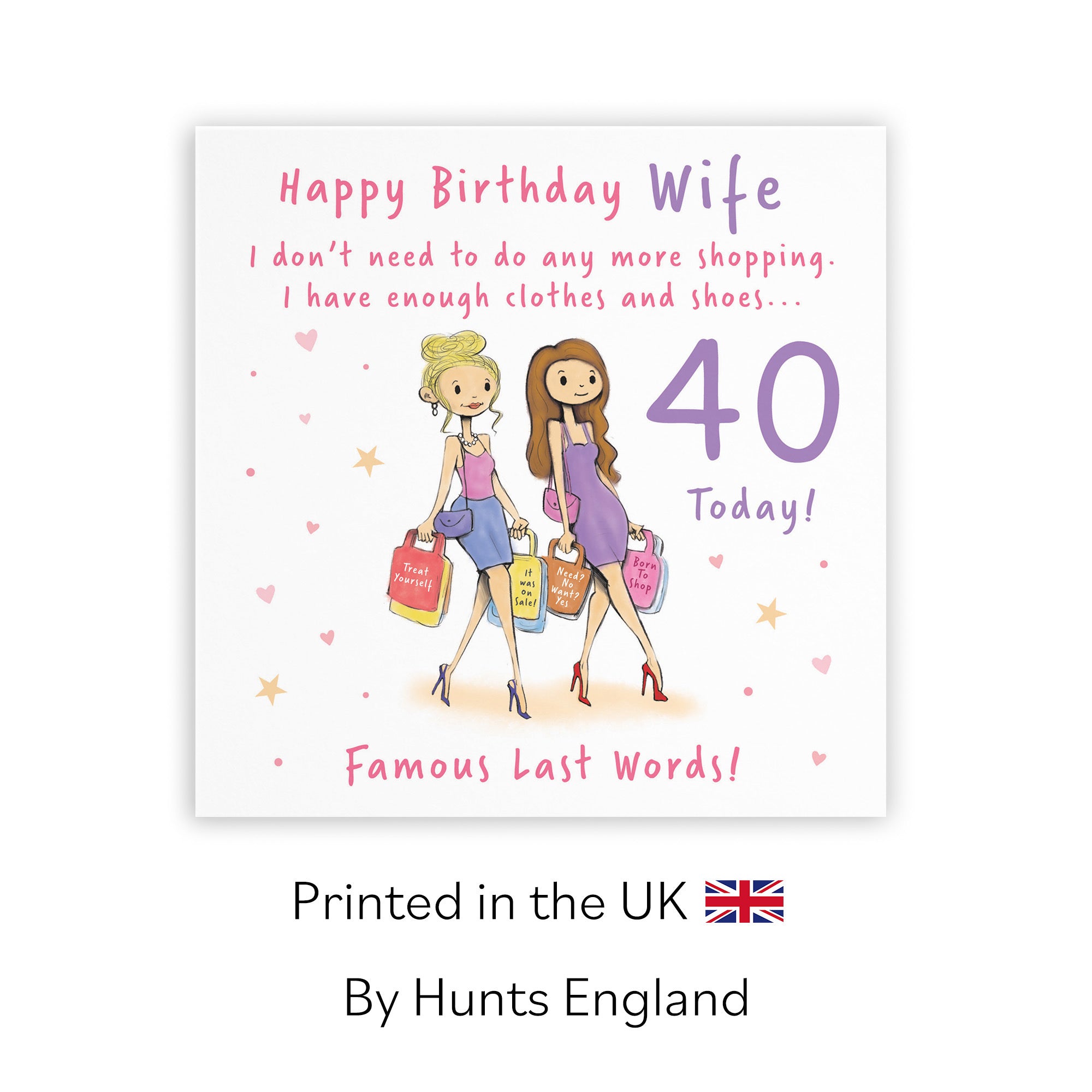 40th Wife Birthday Card Shopping Silly Squiggles - Default Title (RH00147)