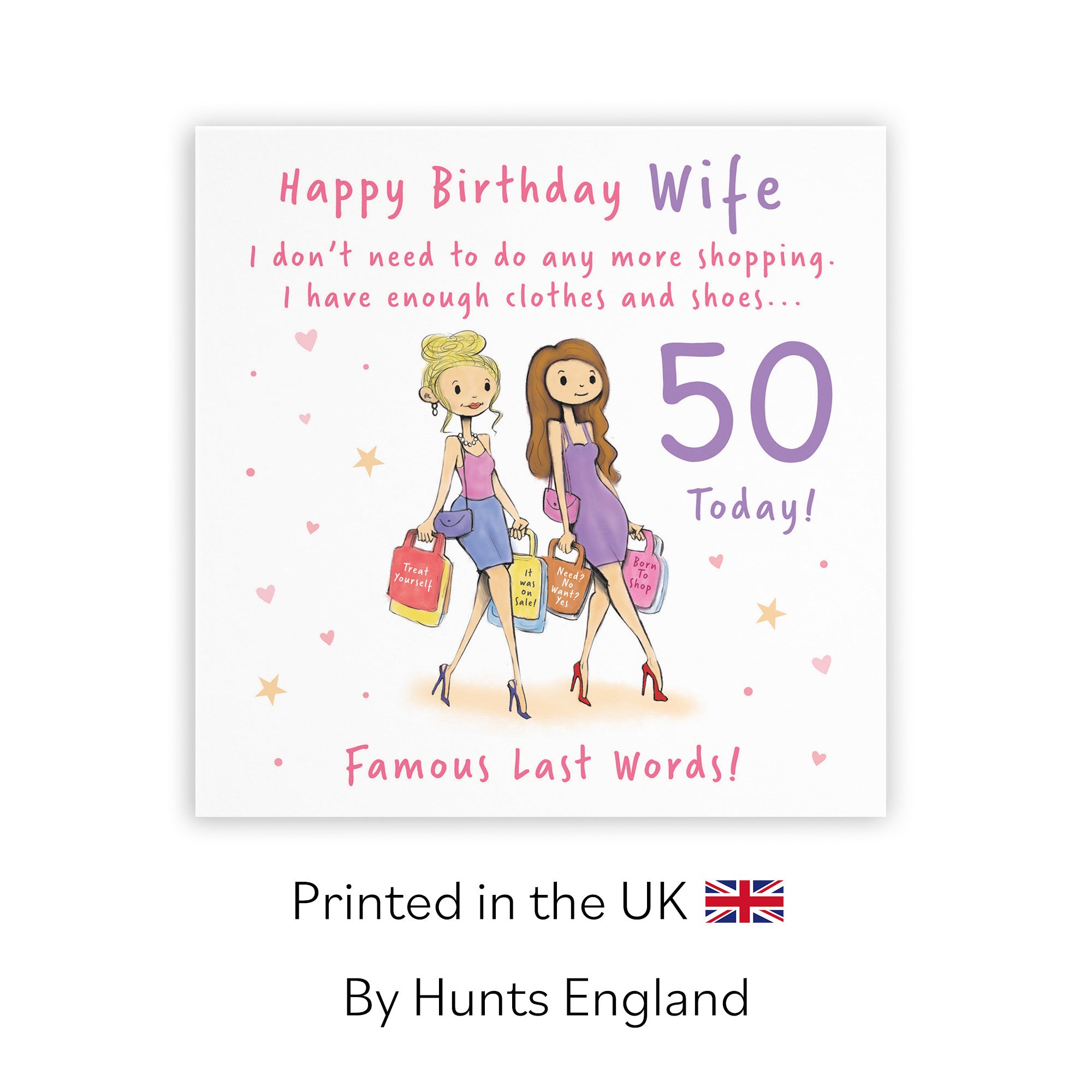 50th Wife Birthday Card Shopping Silly Squiggles - Default Title (RH00148)
