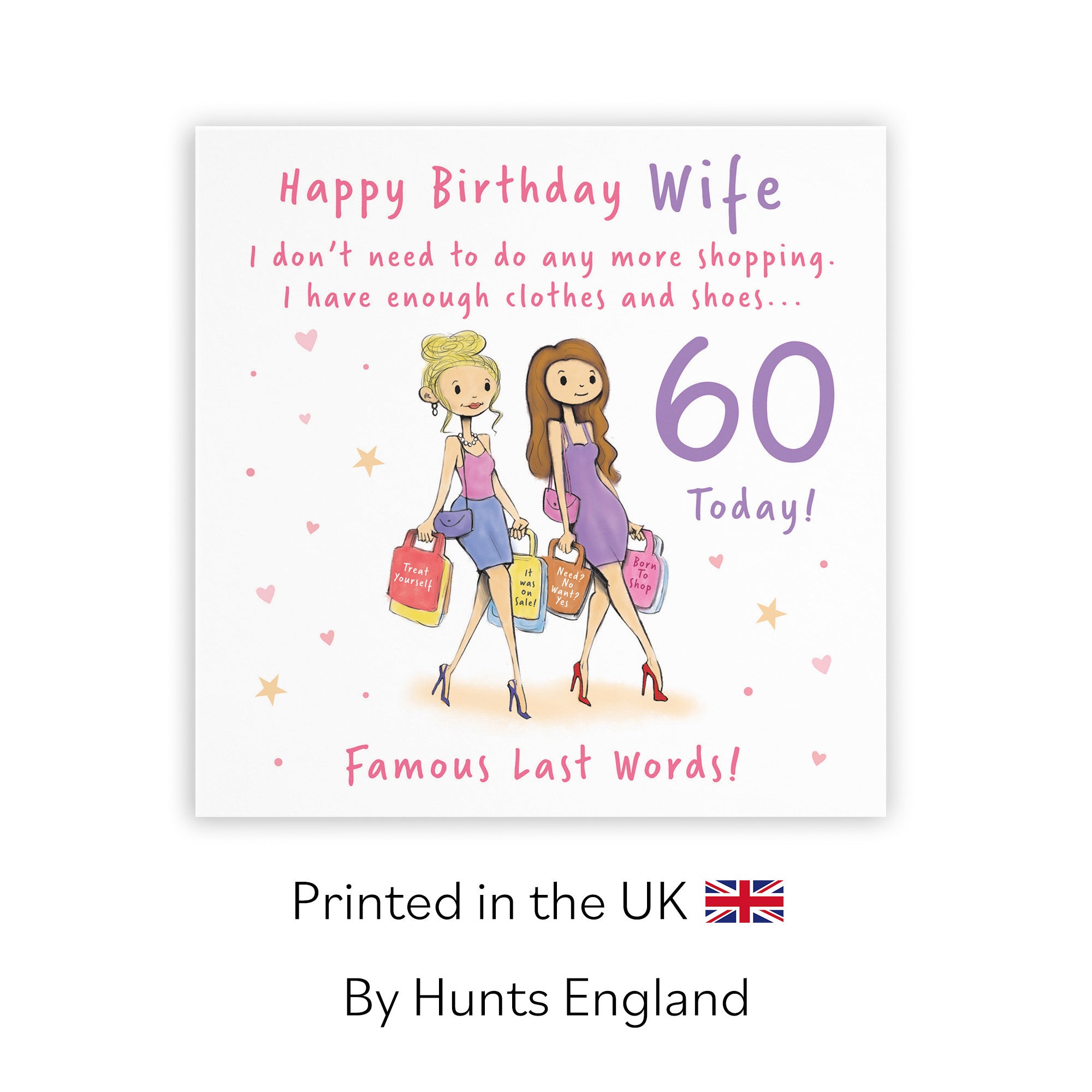 60th Wife Birthday Card Shopping Silly Squiggles - Default Title (RH00149)