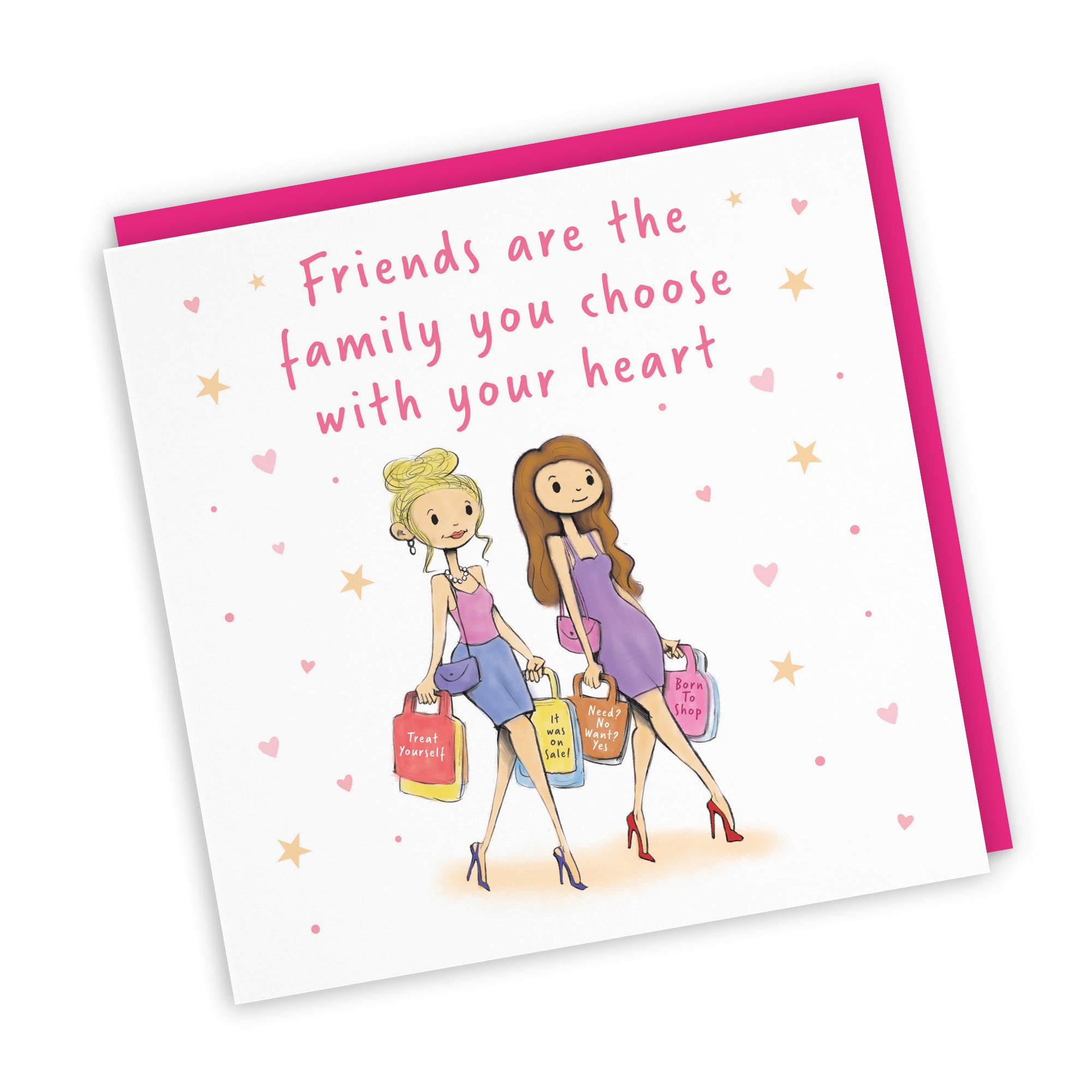 Friends Are Family You Choose Friendship Card Shopping Silly Squiggles - Default Title (RH00159)