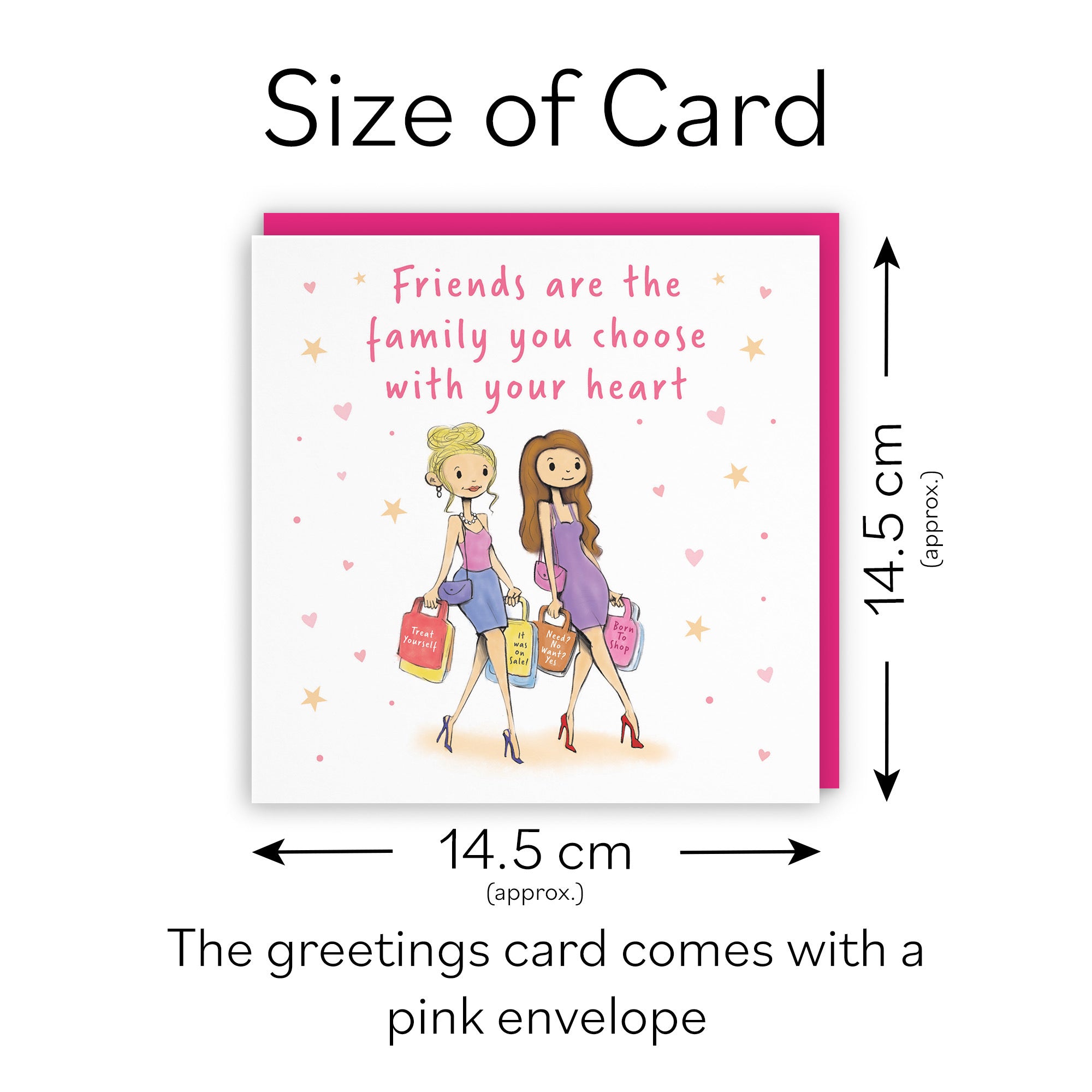 Friends Are Family You Choose Friendship Card Shopping Silly Squiggles - Default Title (RH00159)
