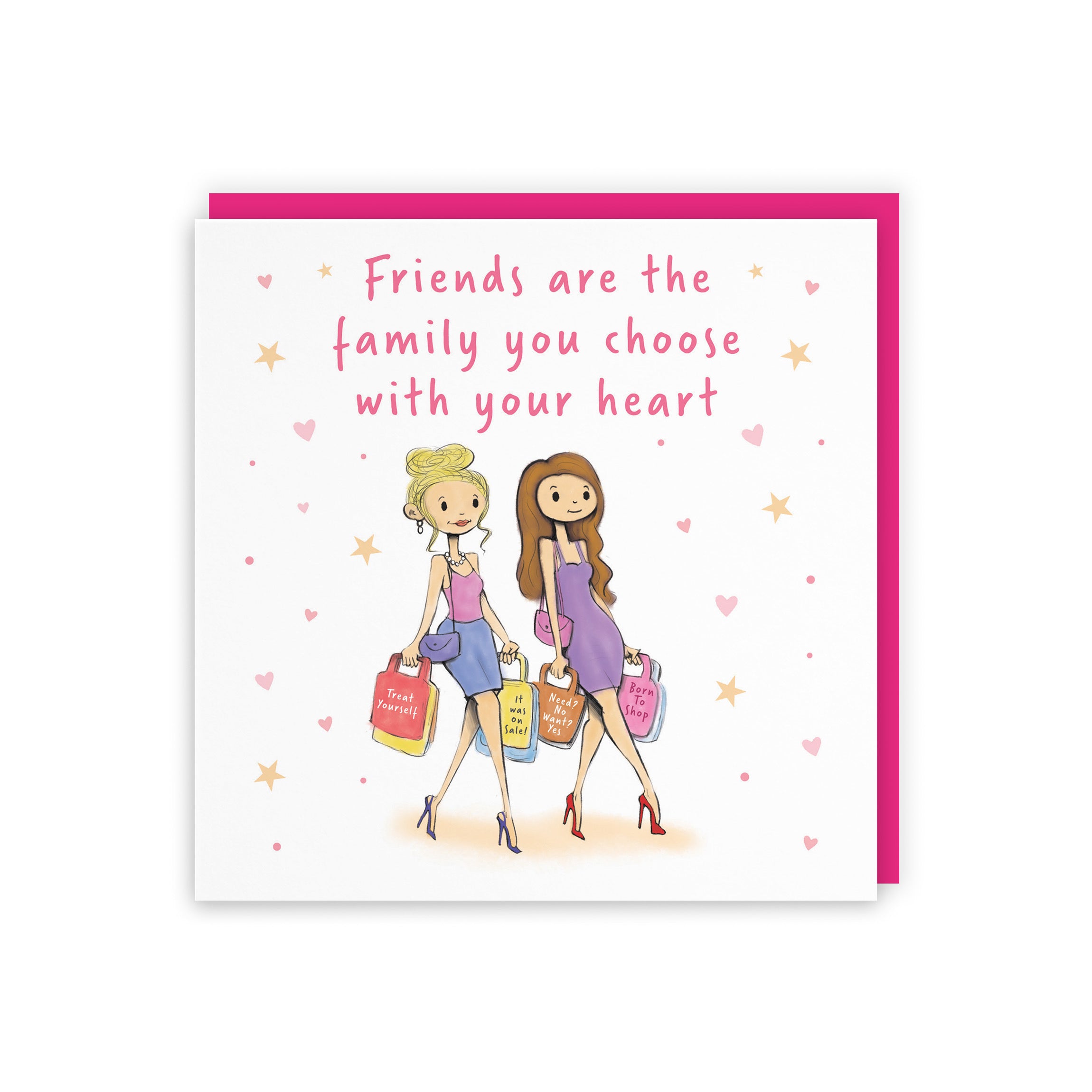 Friends Are Family You Choose Friendship Card Shopping Silly Squiggles - Default Title (RH00159)