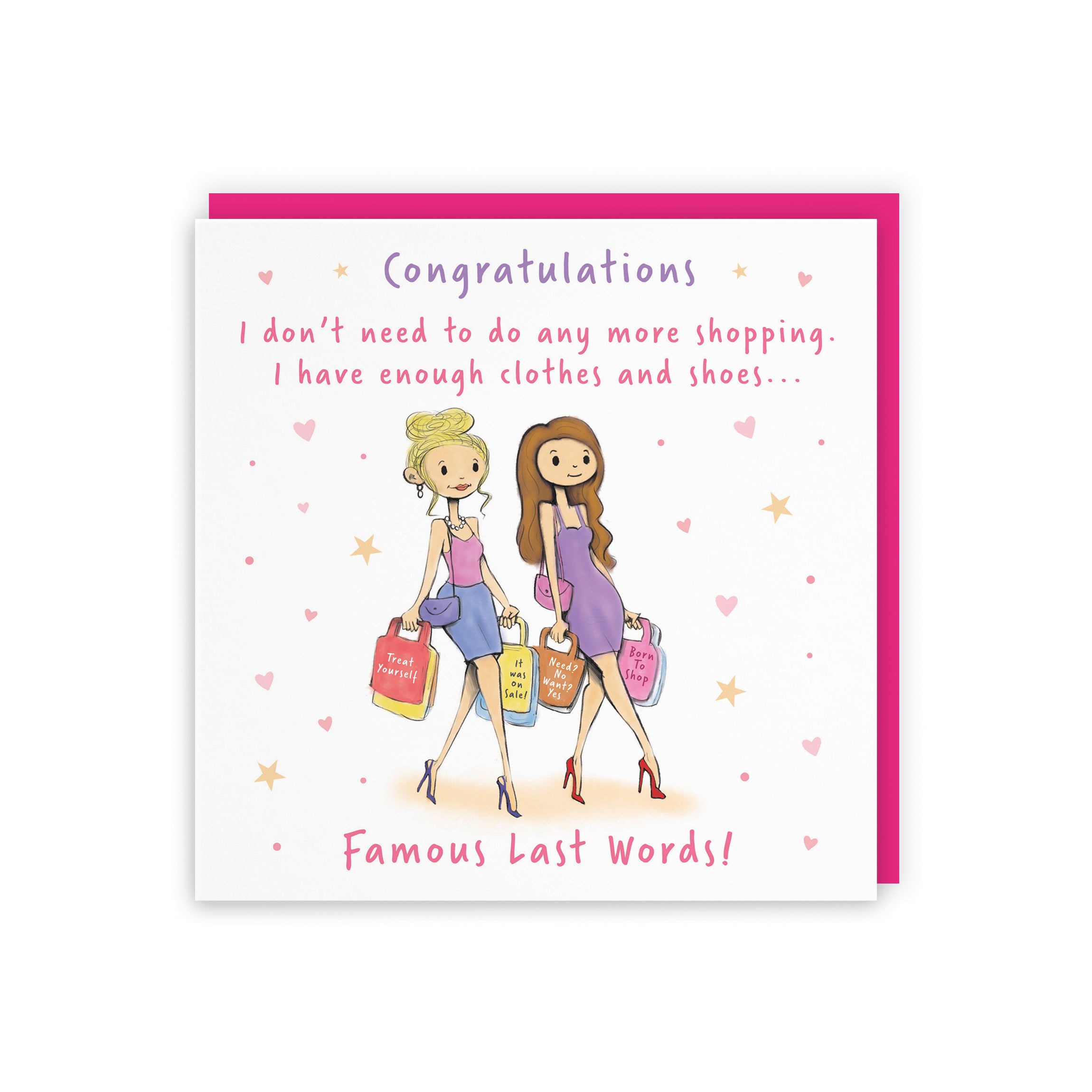 Women's Congratulations Card Shopping Silly Squiggles - Default Title (RH00164)