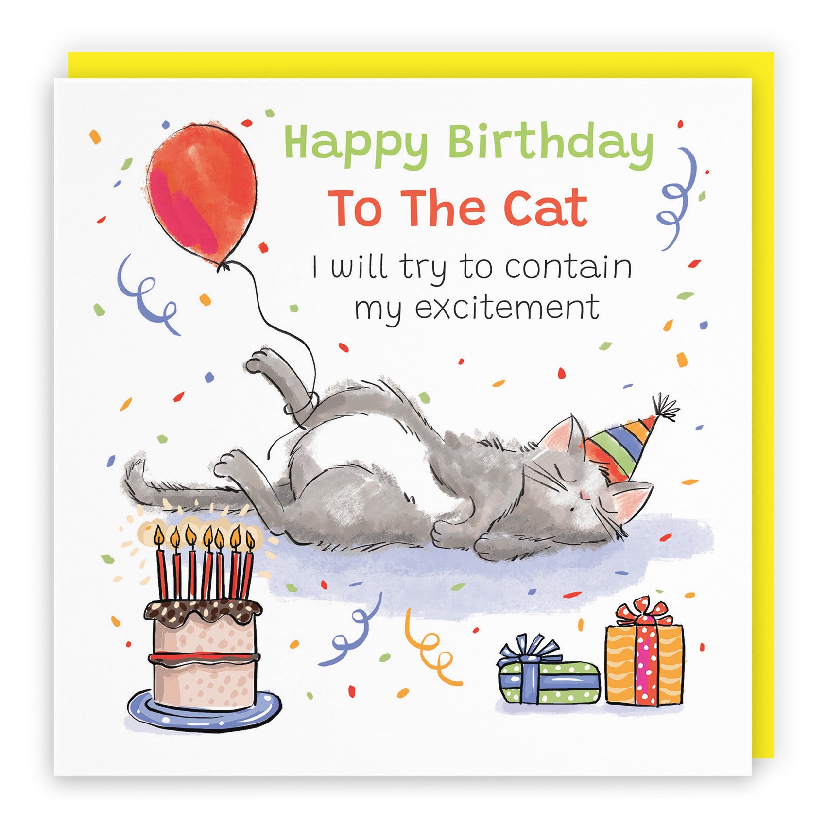 To The Cat Birthday Card Sleepy Cat Animal Party - Default Title (RM00004)