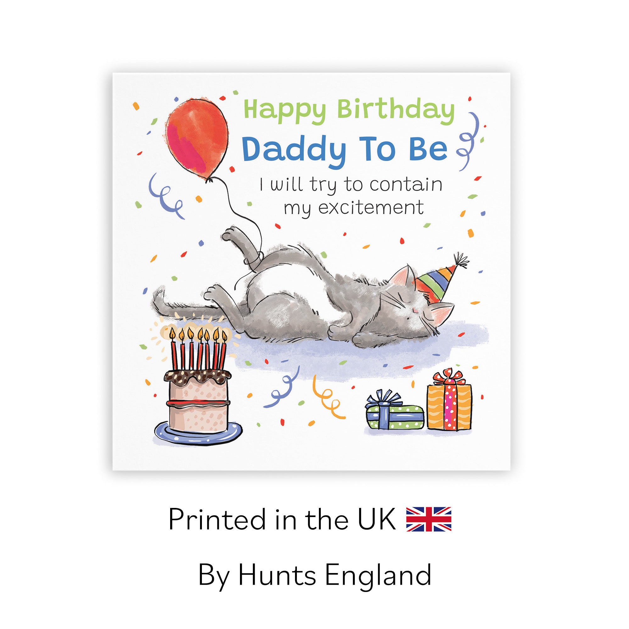 Daddy To Be Birthday Card Sleepy Cat Animal Party - Default Title (RM00018)