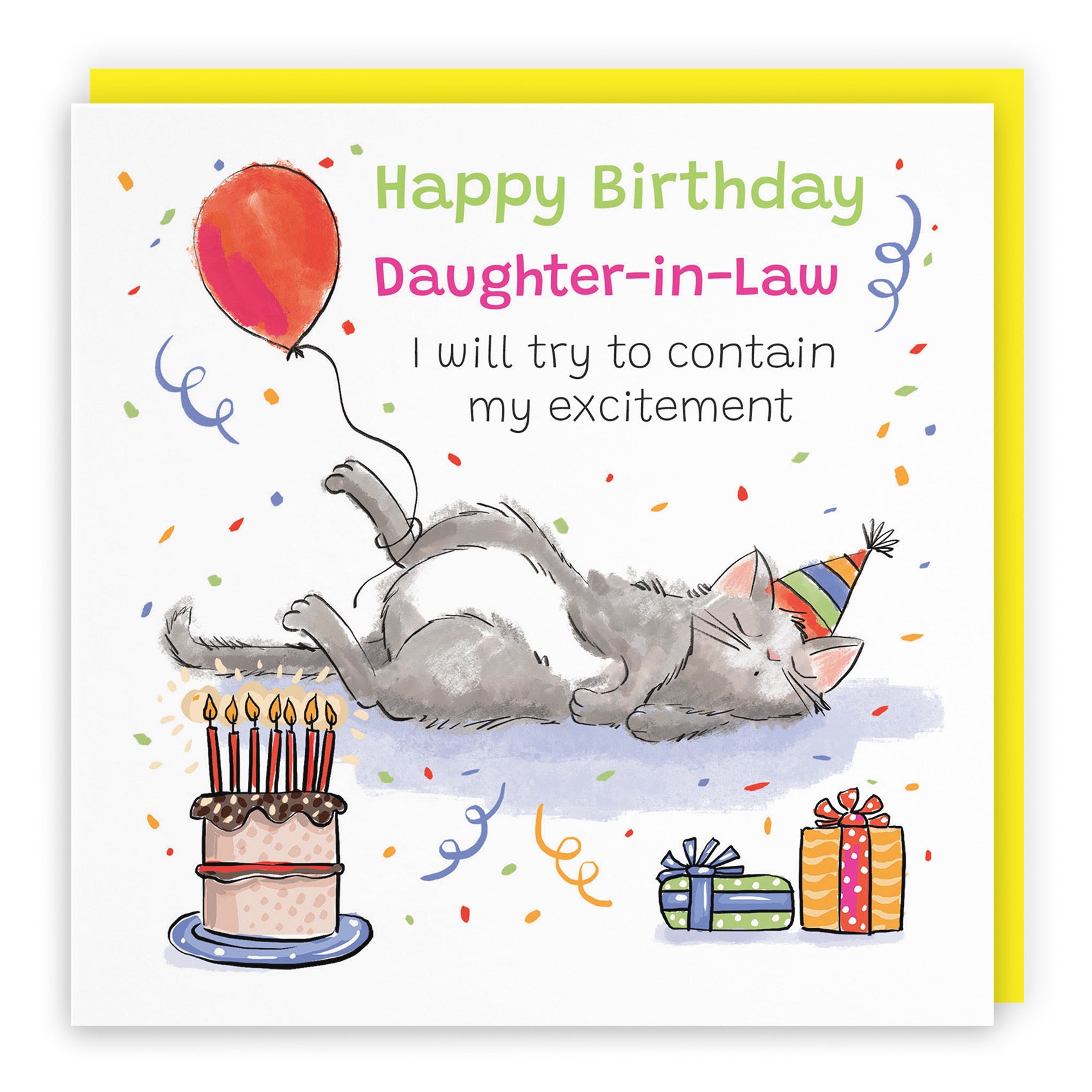 Daughter-in-Law Birthday Card Sleepy Cat Animal Party - Default Title (RM00020)