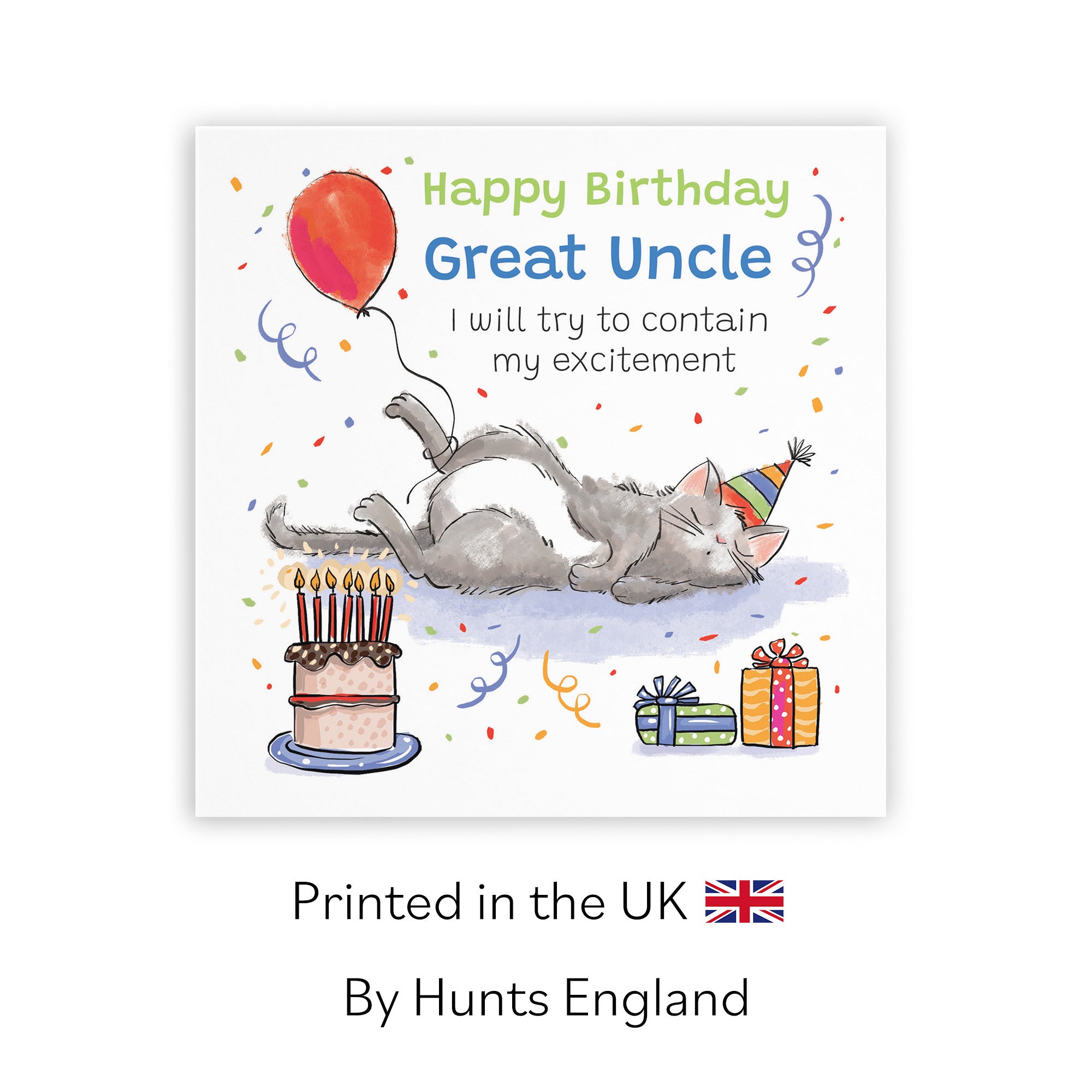 Great Uncle Birthday Card Sleepy Cat Animal Party - Default Title (RM00038)