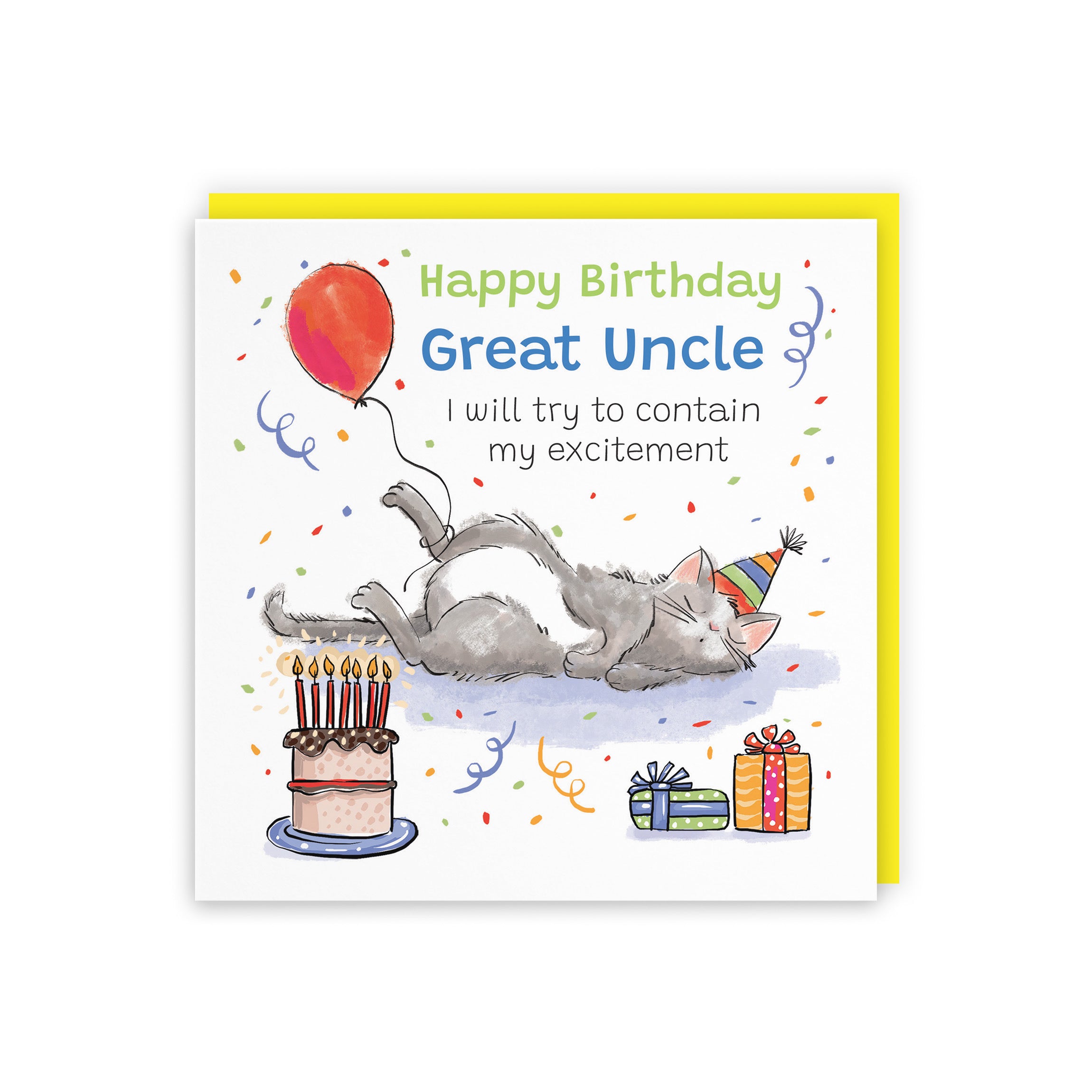 Great Uncle Birthday Card Sleepy Cat Animal Party - Default Title (RM00038)