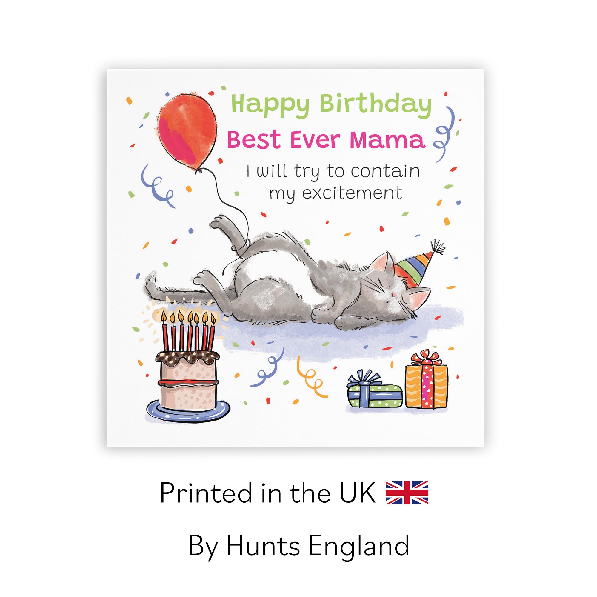 Mama Birthday Card Sleepy Cat Animal Party - Default Title (RM00053)