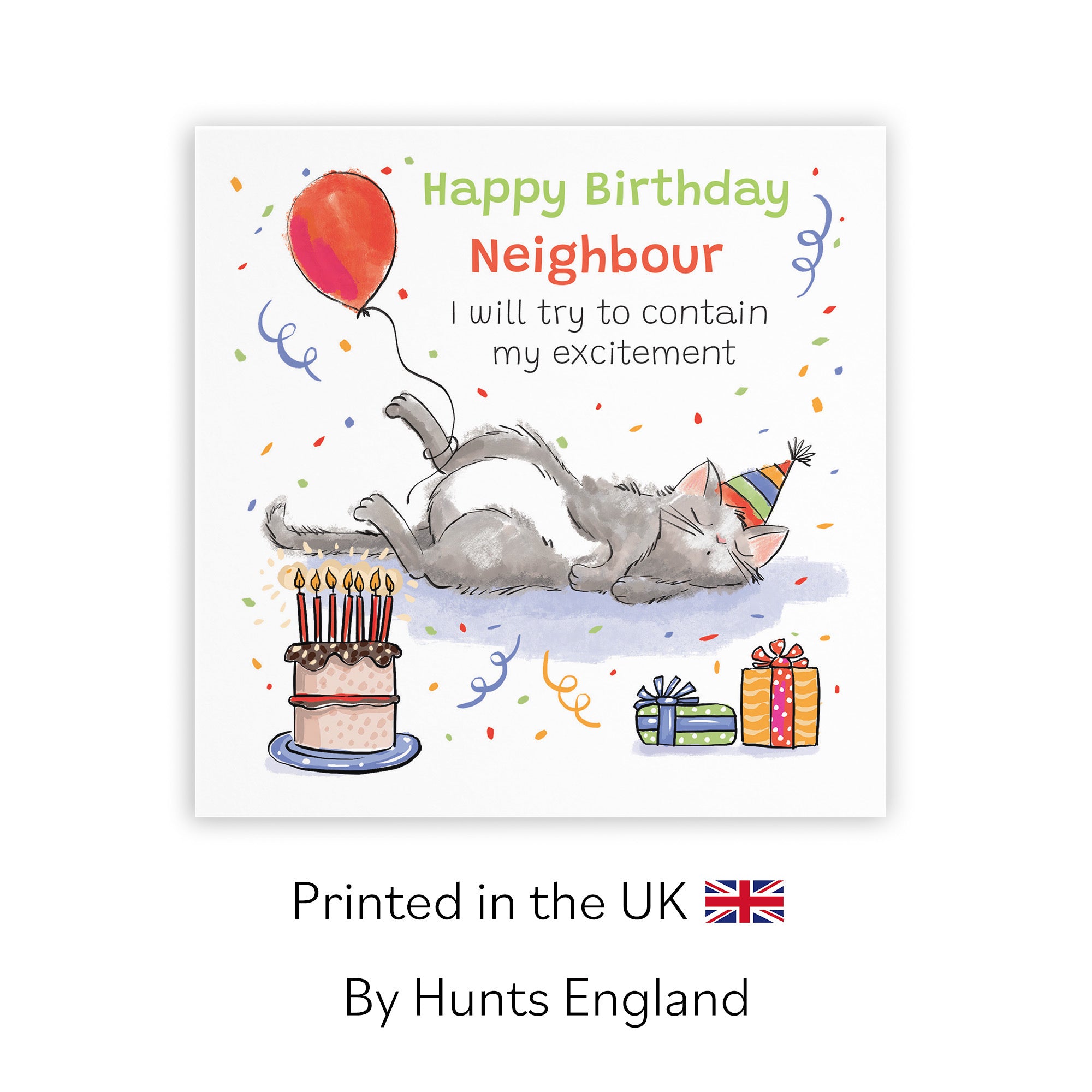 Neighbour Birthday Card Sleepy Cat Animal Party - Default Title (RM00063)