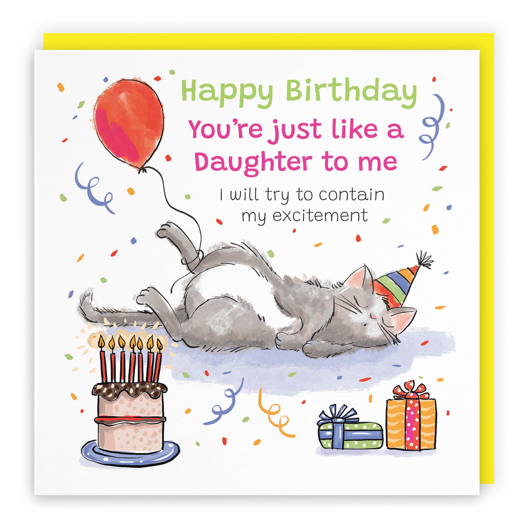 Like A Daughter To Me Birthday Card Sleepy Cat Animal Party - Default Title (RM00081)
