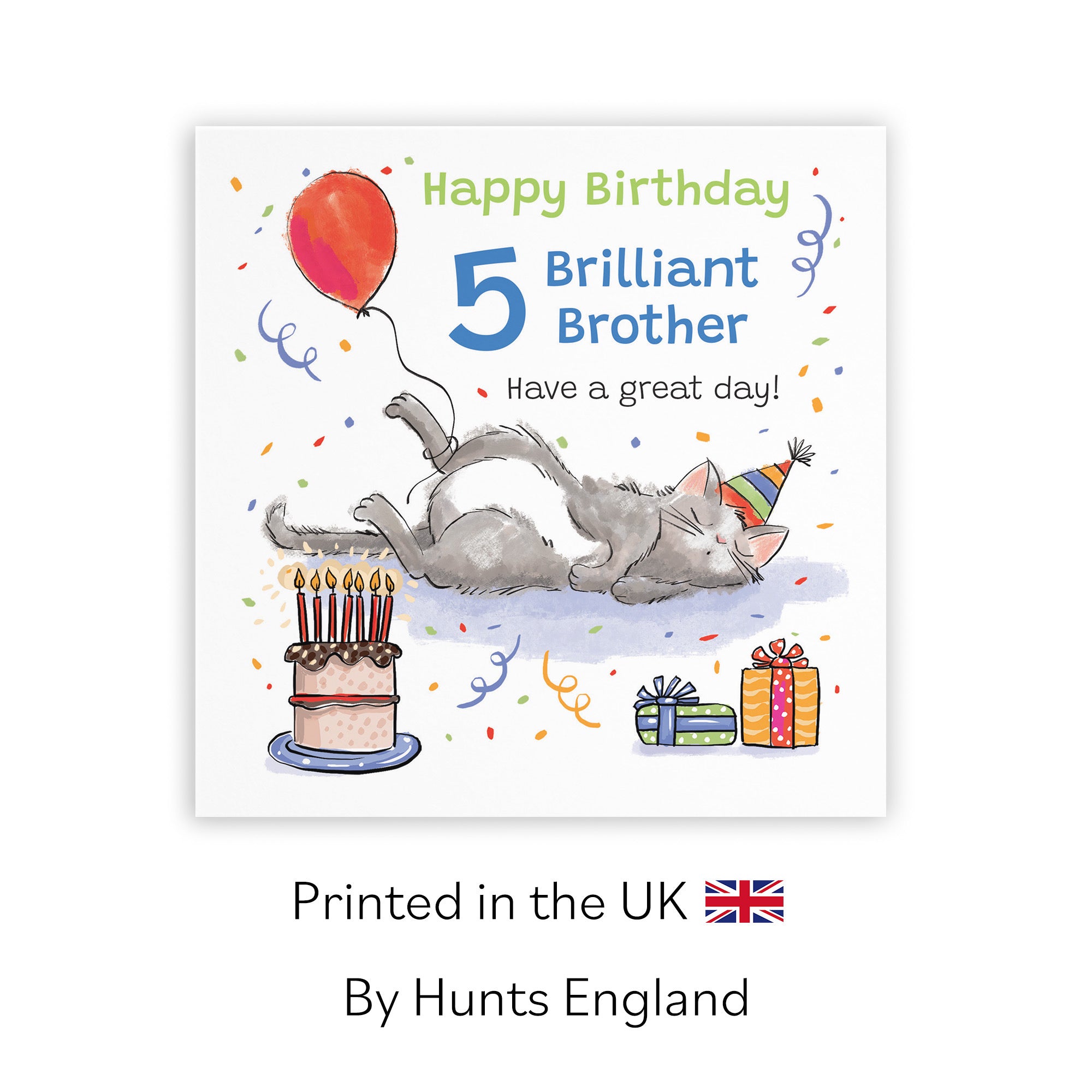 5th Brother Birthday Card Sleepy Cat Animal Party - Default Title (RM00164)