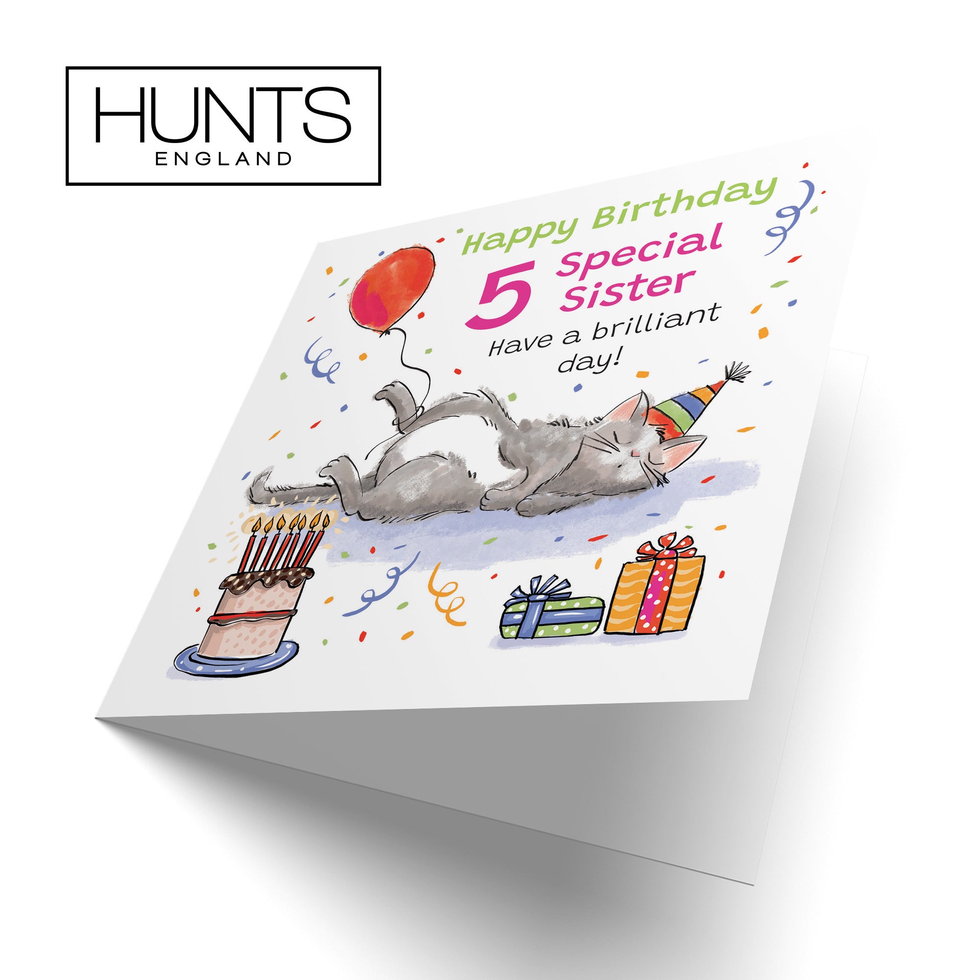 5th Sister Birthday Card Sleepy Cat Animal Party - Default Title (RM00413)