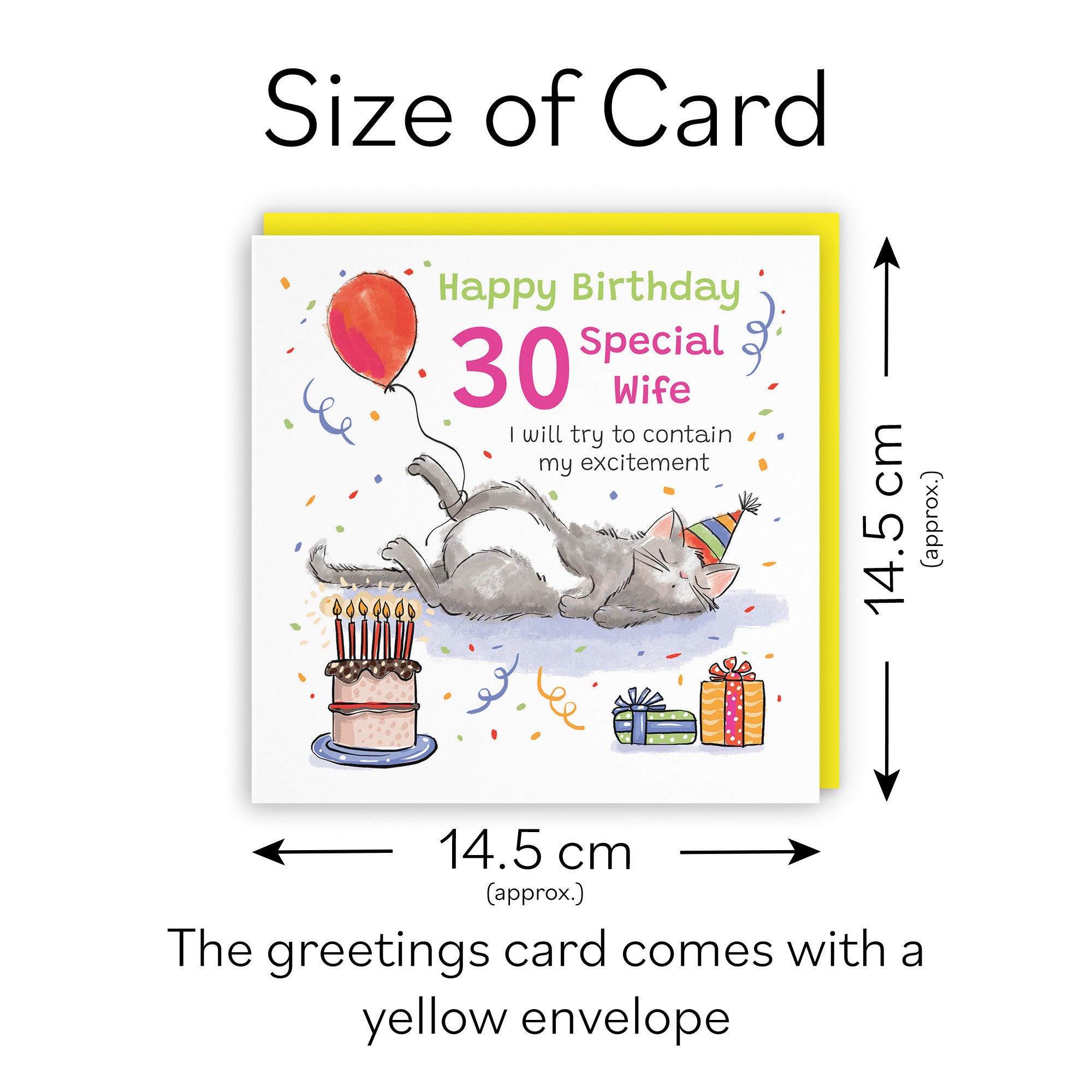 30th Wife Birthday Card Sleepy Cat Animal Party - Default Title (RM00457)