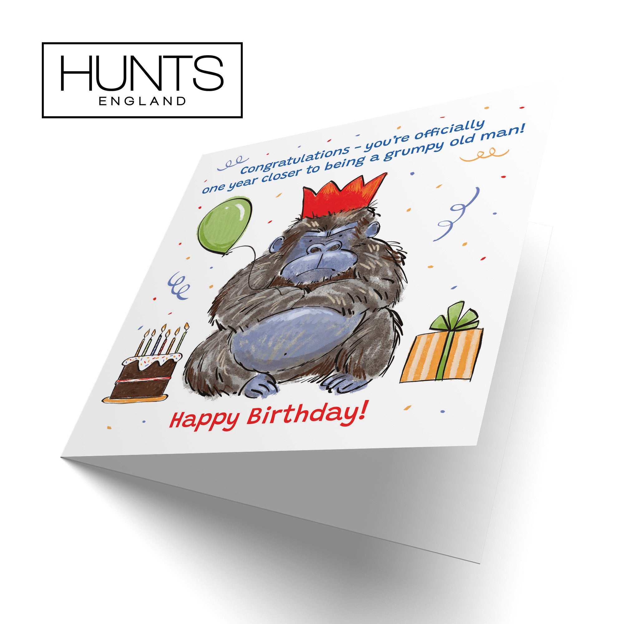 Male Birthday Card Grumpy Gorilla Animal Party - Default Title (RM00461)