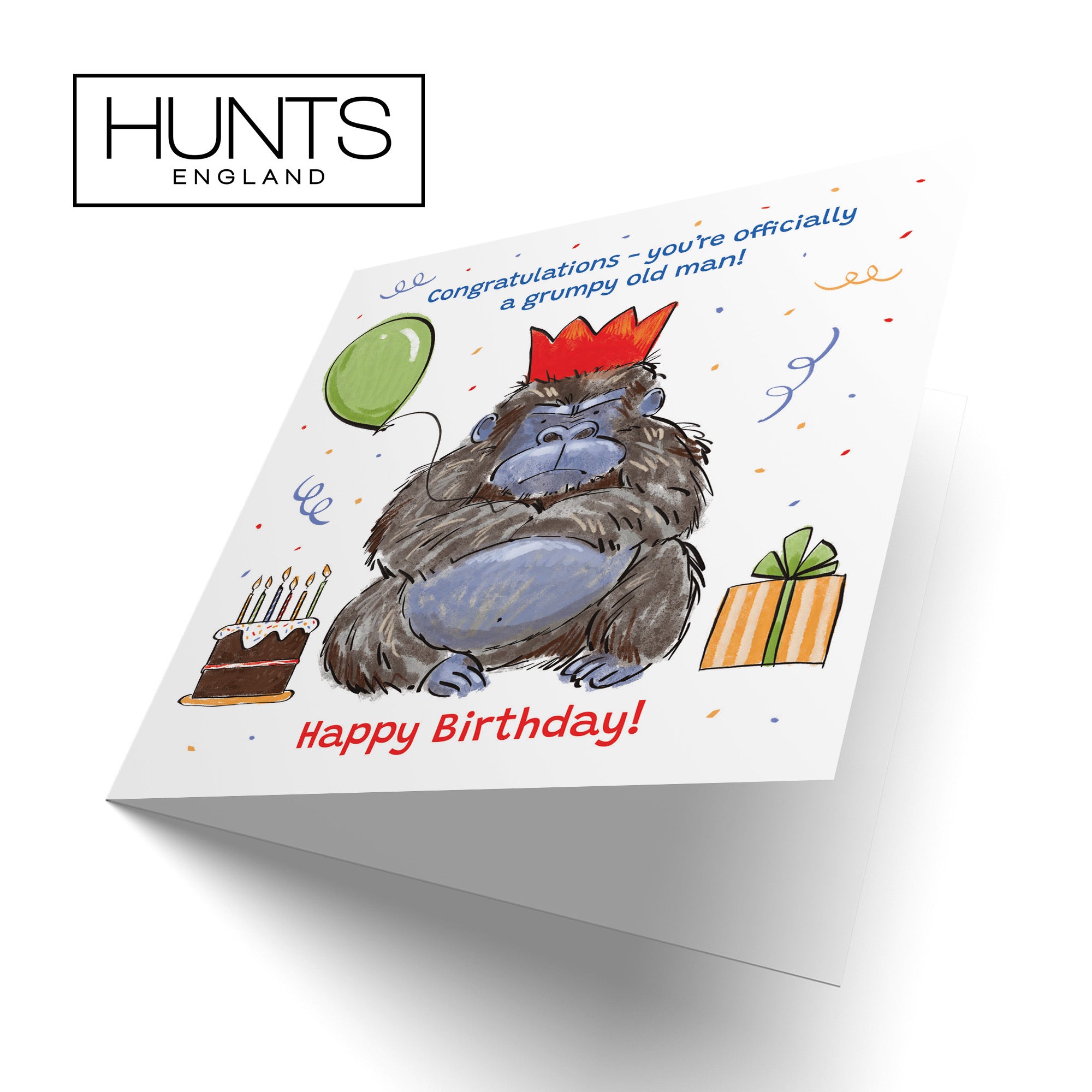 Men's Birthday Card Grumpy Gorilla Animal Party - Default Title (RM00462)