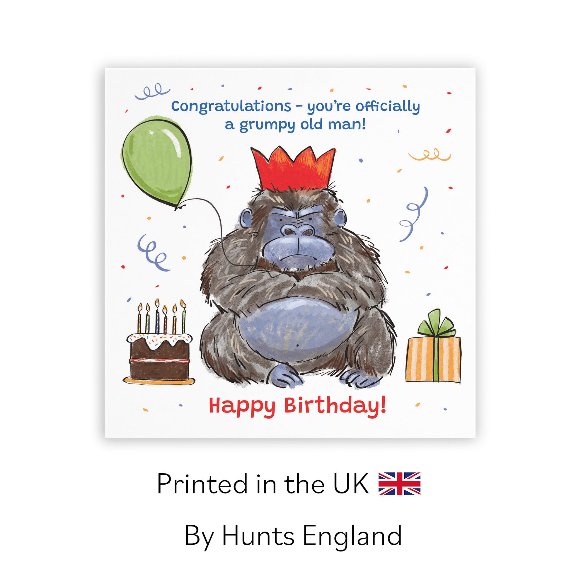 Men's Birthday Card Grumpy Gorilla Animal Party - Default Title (RM00462)