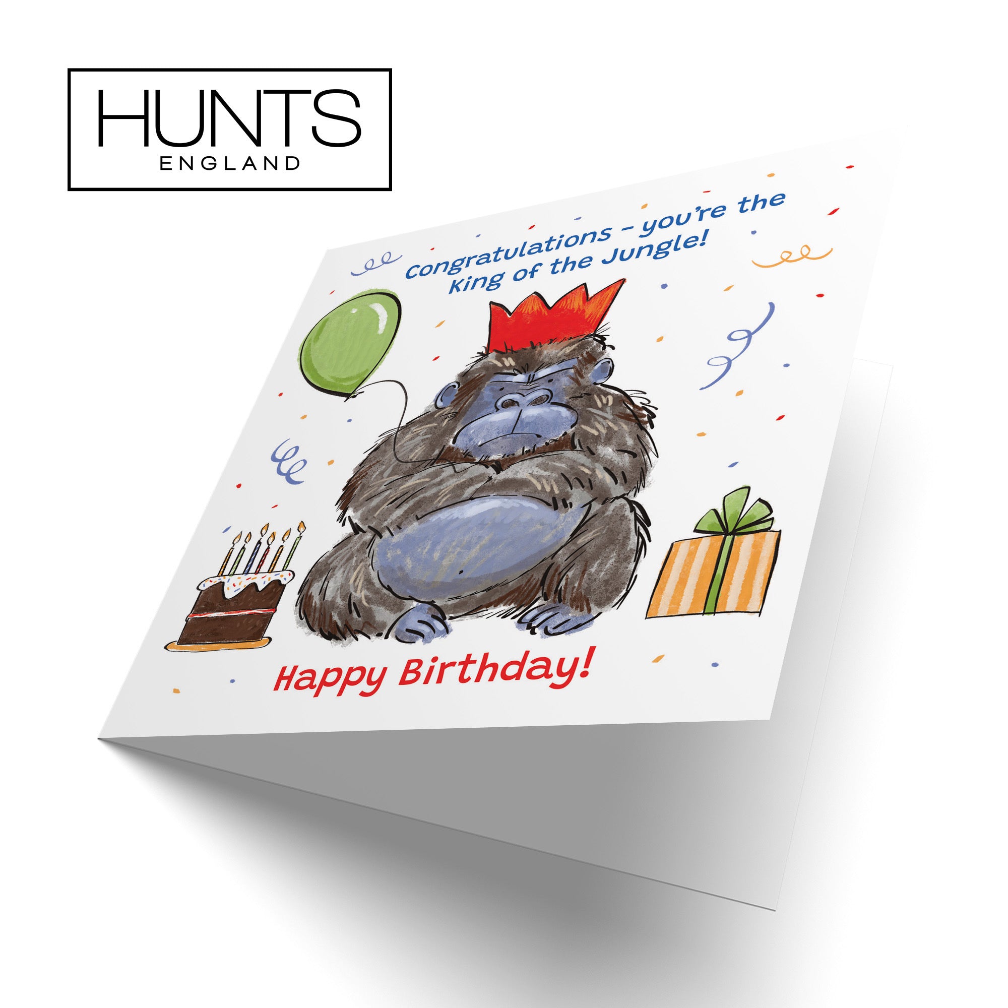 Boys Birthday Card Grumpy Gorilla Animal Party - Default Title (RM00463)