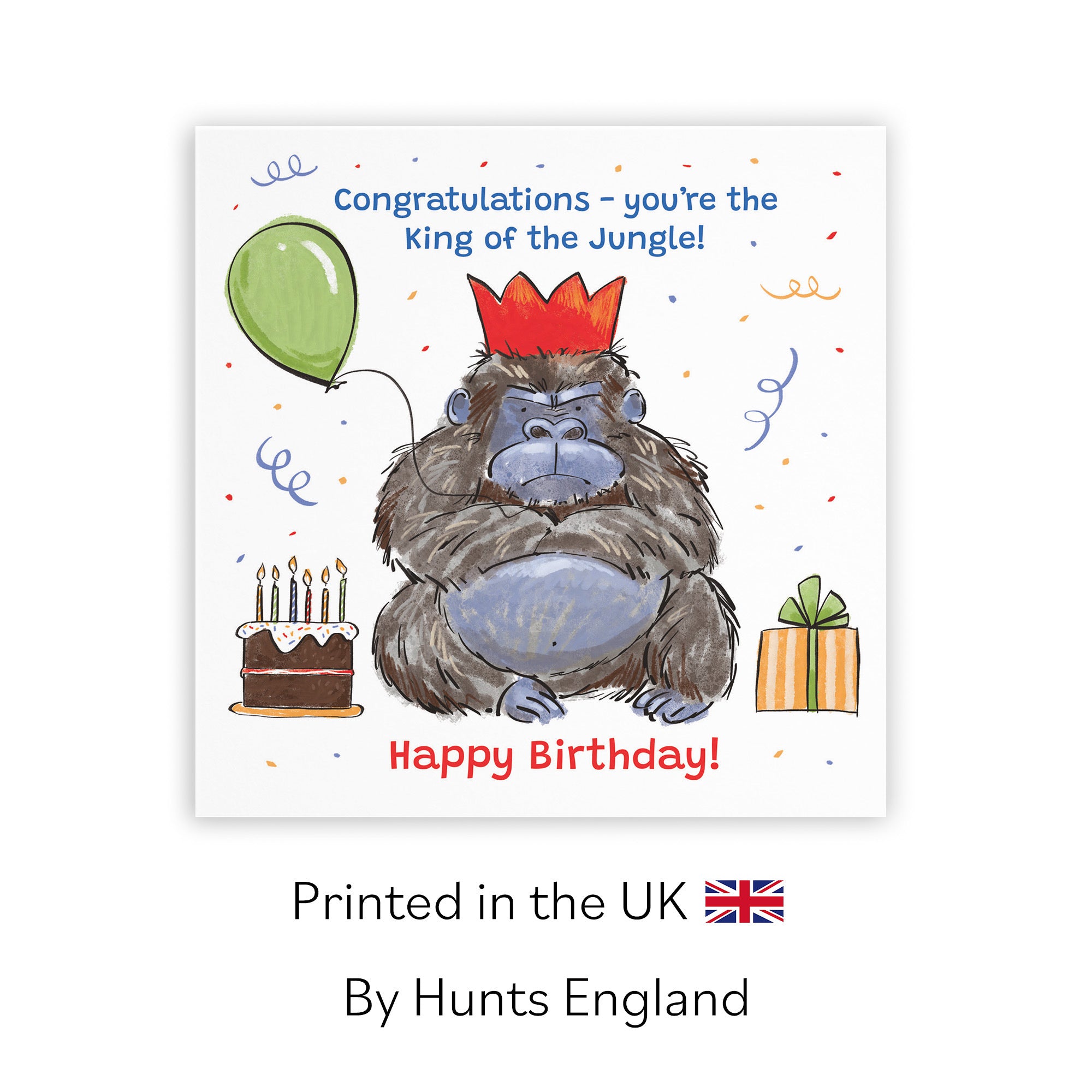 Boys Birthday Card Grumpy Gorilla Animal Party - Default Title (RM00463)