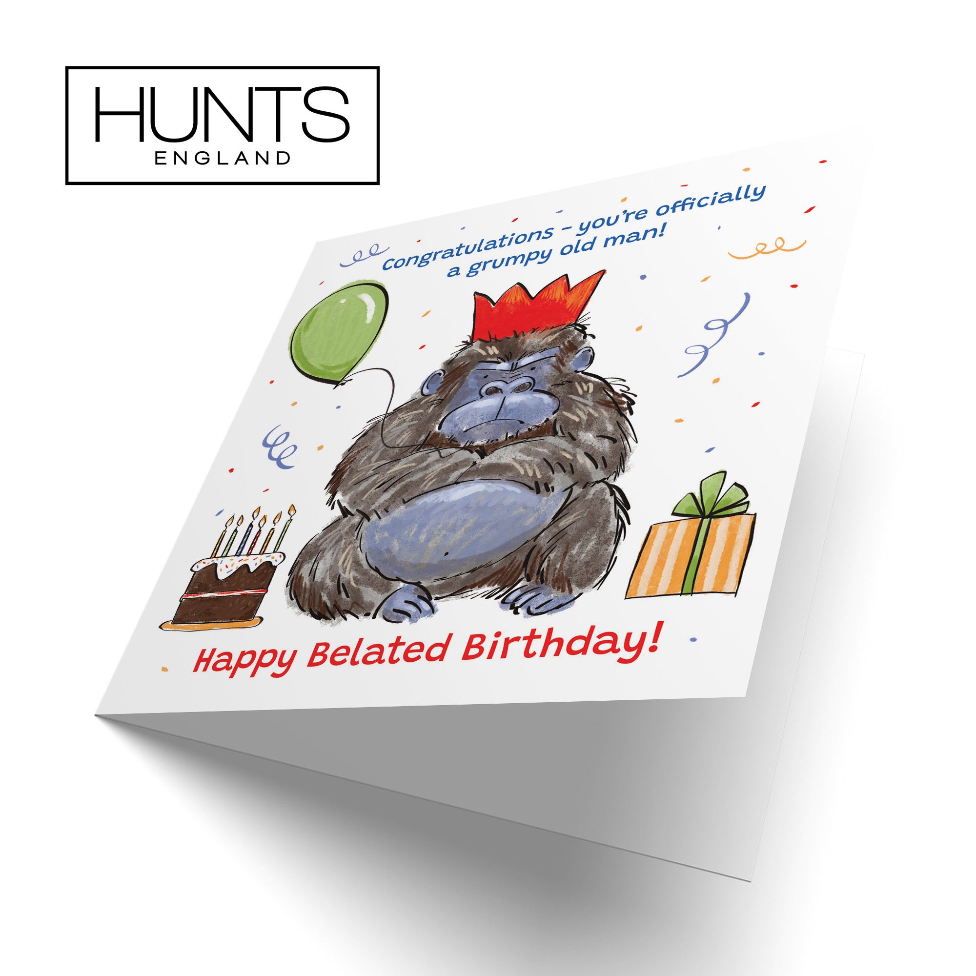 Men's Belated Birthday Card Grumpy Gorilla Animal Party - Default Title (RM00464)