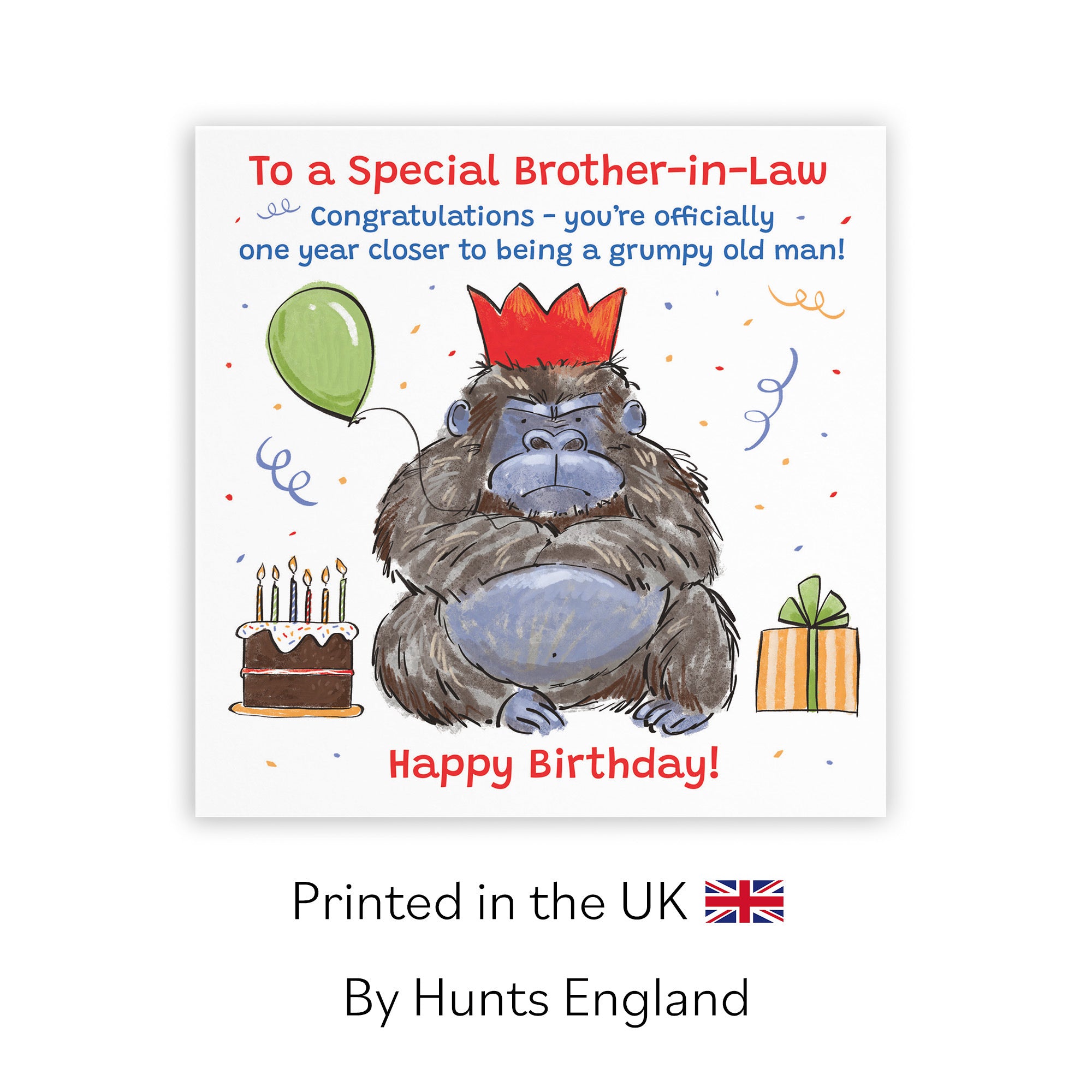 Brother-in-Law Birthday Card Grumpy Gorilla Animal Party - Default Title (RM00466)