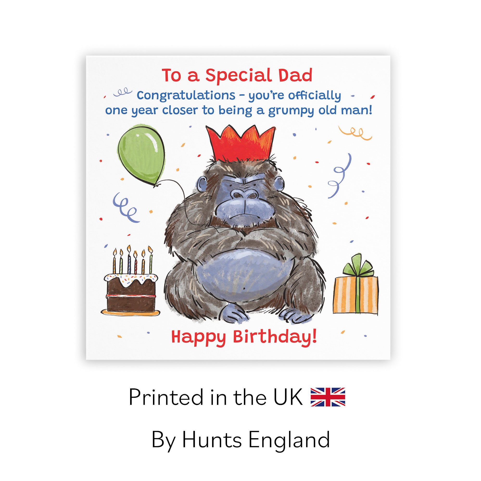 Dad Birthday Card Grumpy Gorilla Animal Party - Default Title (RM00468)