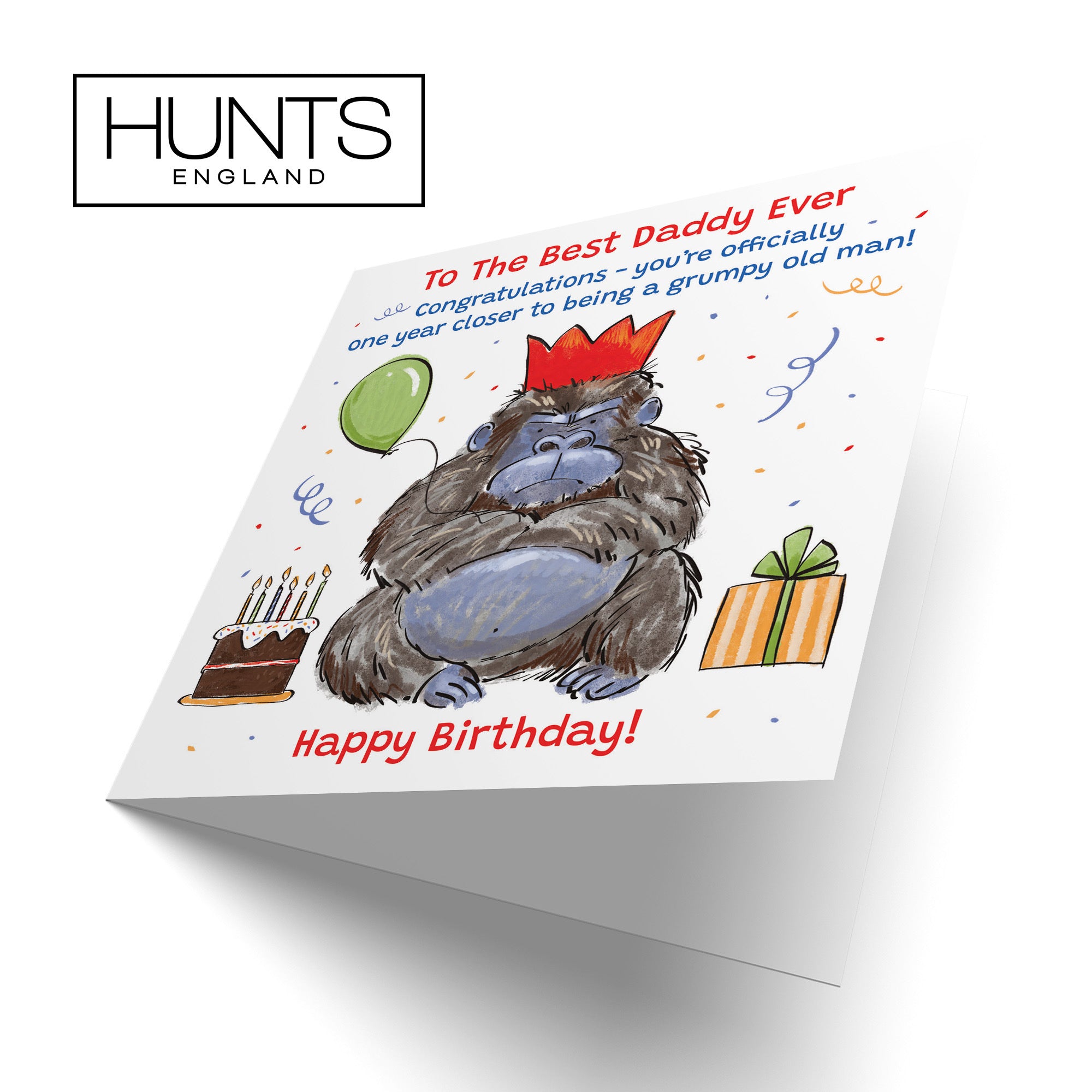 Daddy Birthday Card Grumpy Gorilla Animal Party - Default Title (RM00469)