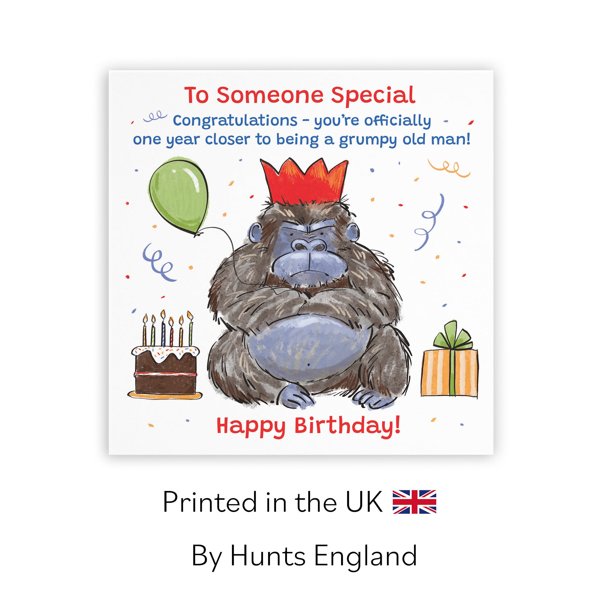 Male Someone Special Birthday Card Grumpy Gorilla Animal Party - Default Title (RM00477)
