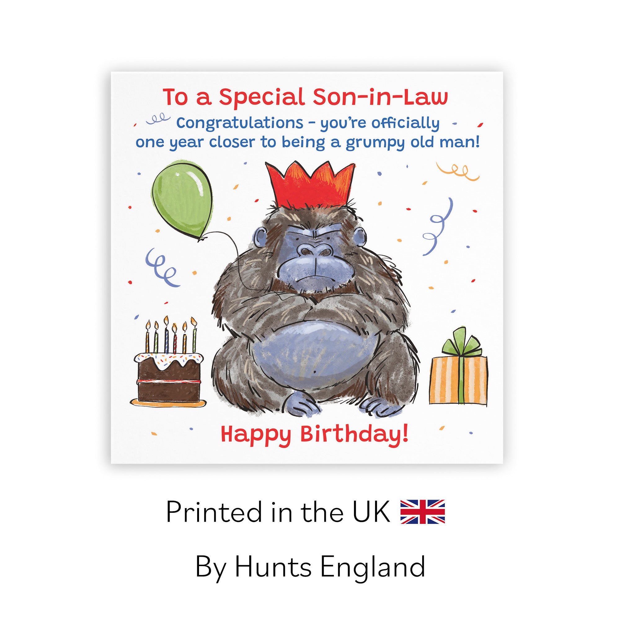 Son-in-Law Birthday Card Grumpy Gorilla Animal Party - Default Title (RM00479)