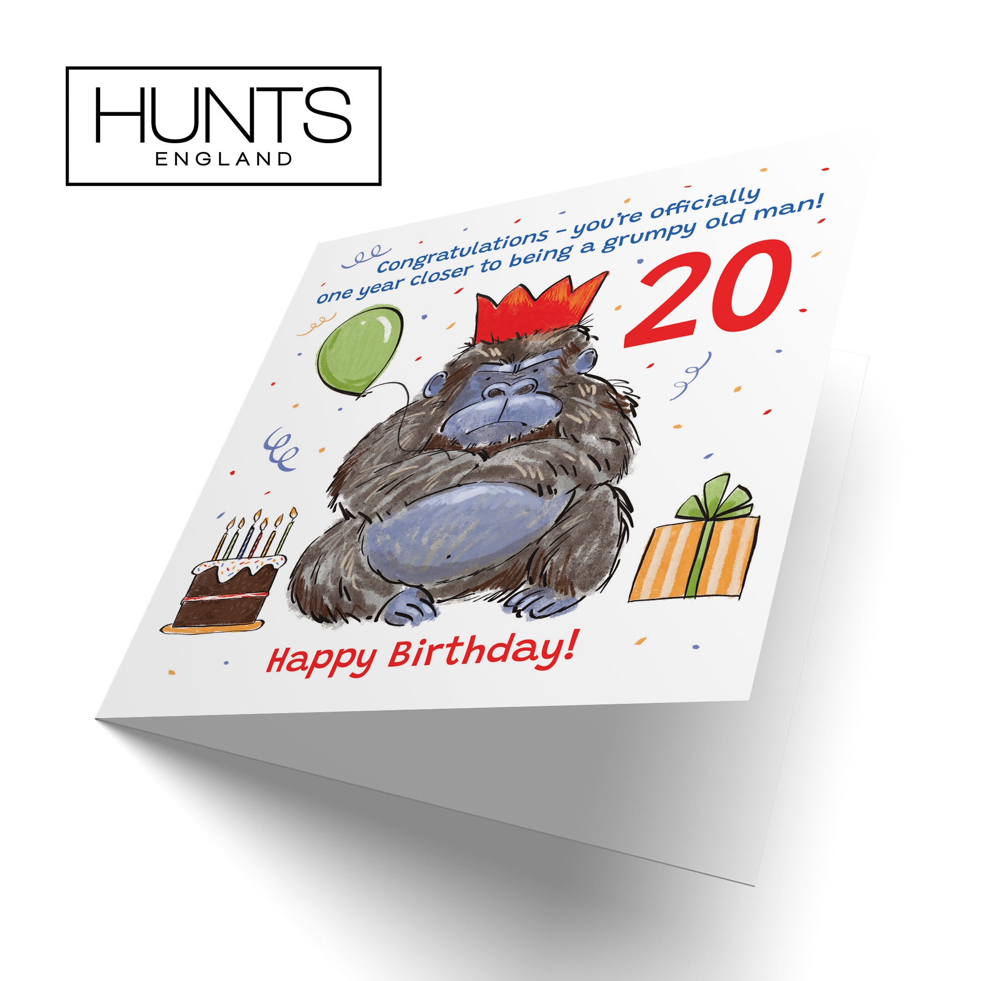Men's 20th Birthday Card Grumpy Gorilla Animal Party - Default Title (RM00494)