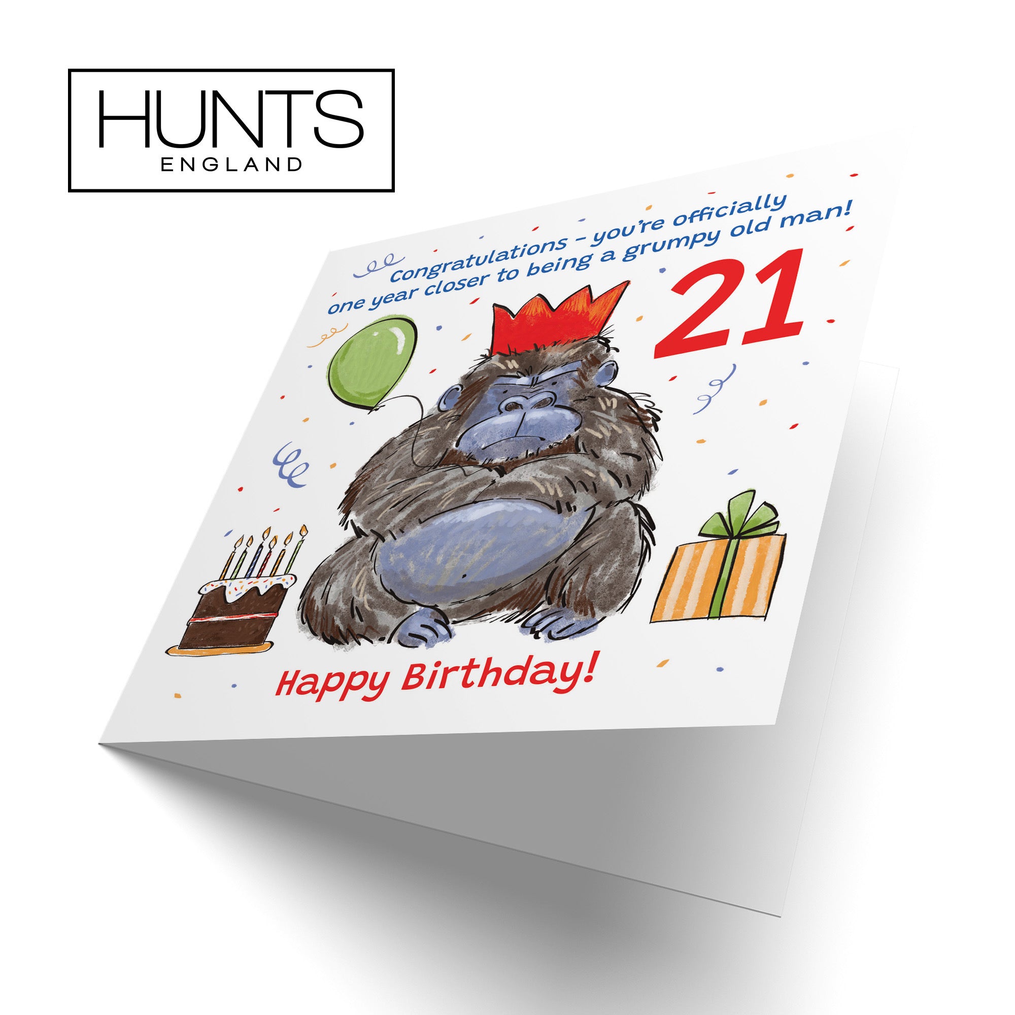 Men's 21st Birthday Card Grumpy Gorilla Animal Party - Default Title (RM00495)