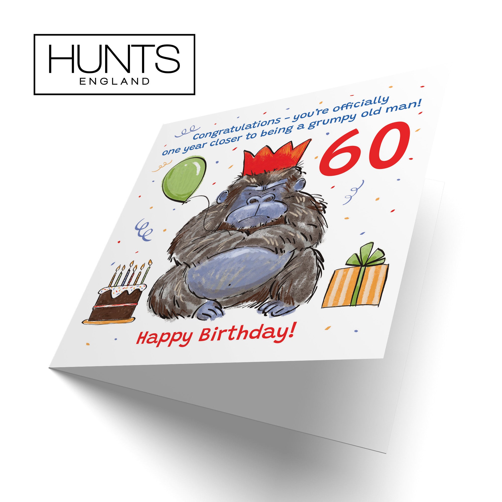 Men's 60th Birthday Card Grumpy Gorilla Animal Party - Default Title (RM00499)