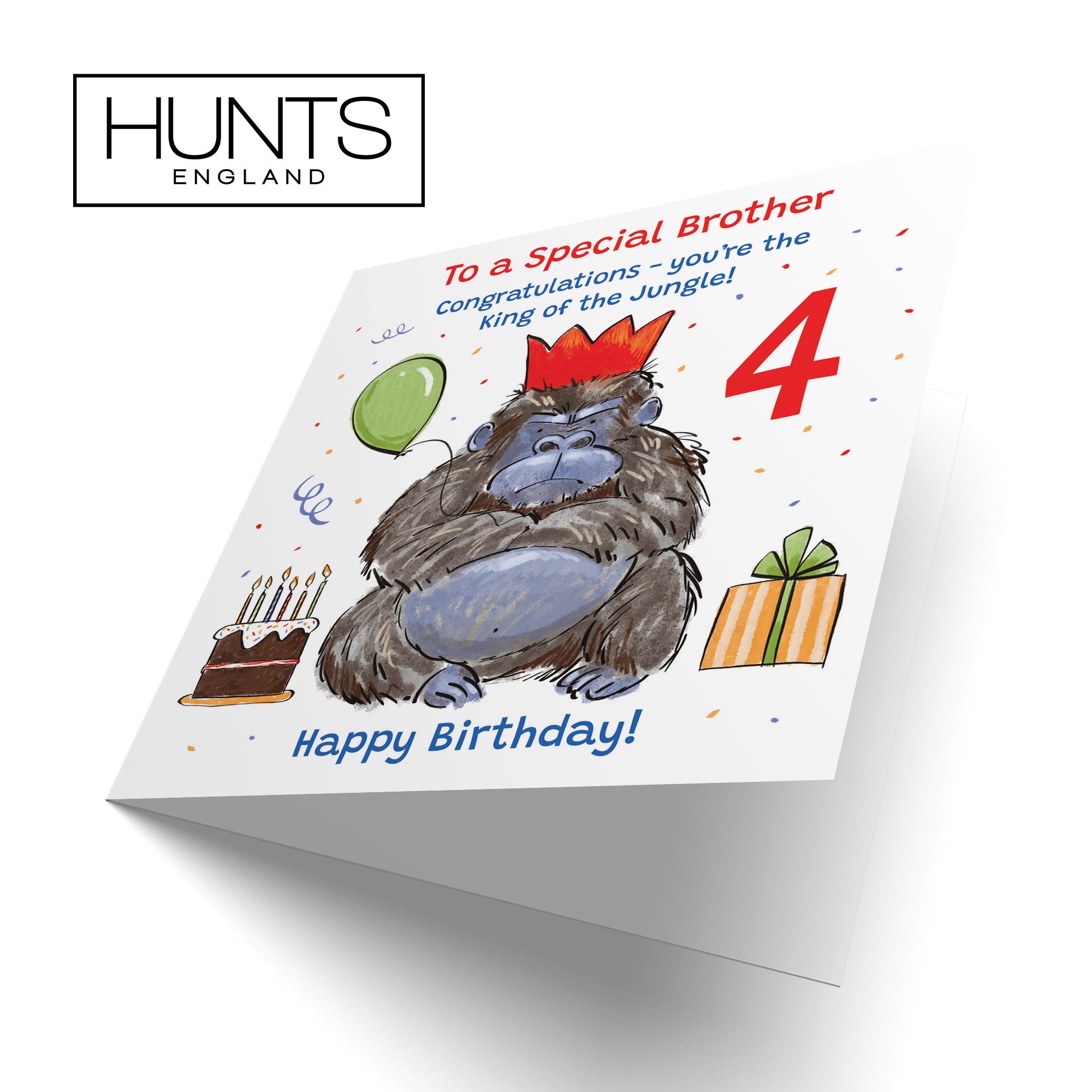 4th Brother Birthday Card Grumpy Gorilla Animal Party - Default Title (RM00502)