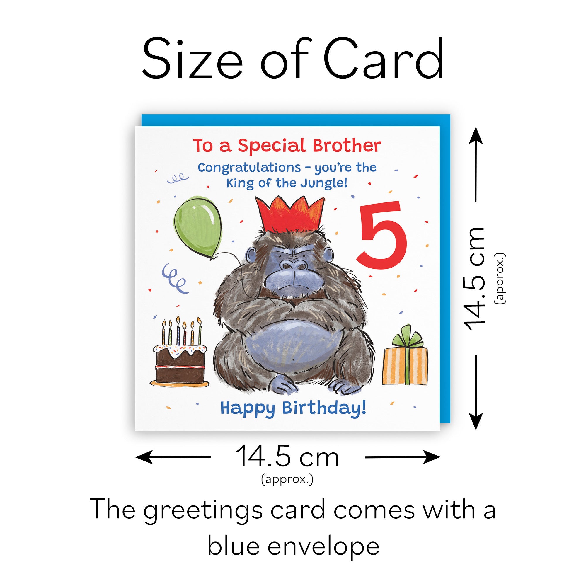 5th Brother Birthday Card Grumpy Gorilla Animal Party - Default Title (RM00503)