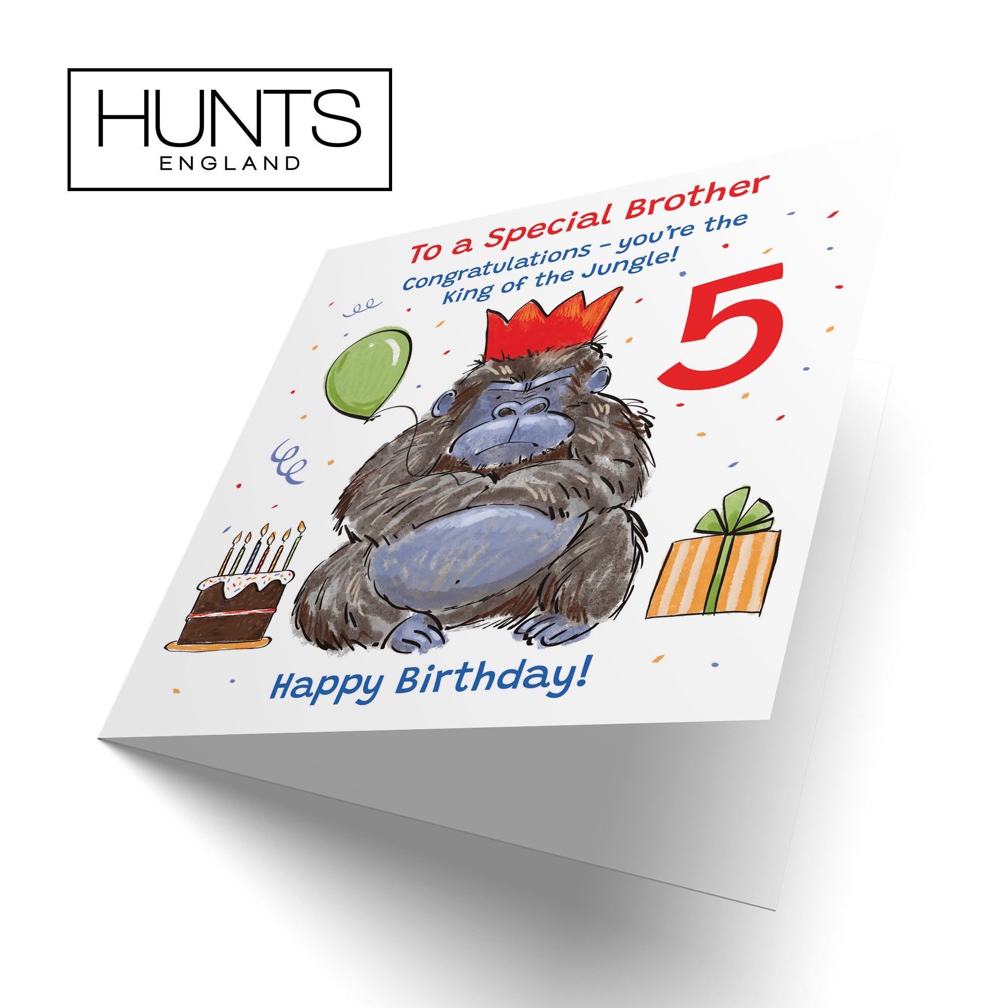 5th Brother Birthday Card Grumpy Gorilla Animal Party - Default Title (RM00503)