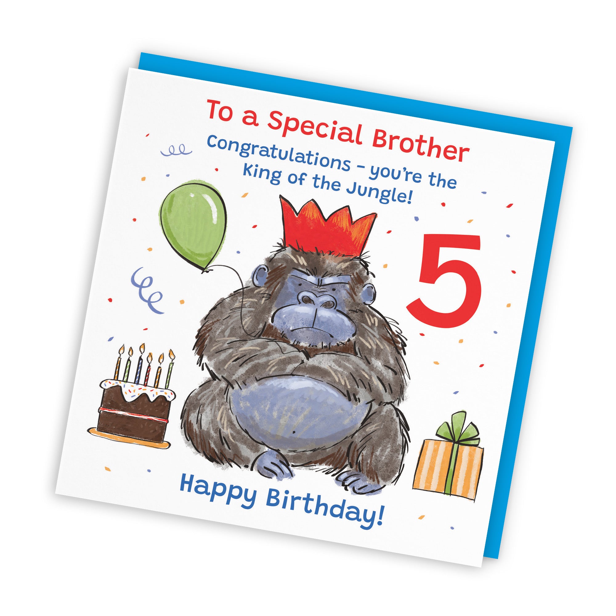5th Brother Birthday Card Grumpy Gorilla Animal Party - Default Title (RM00503)
