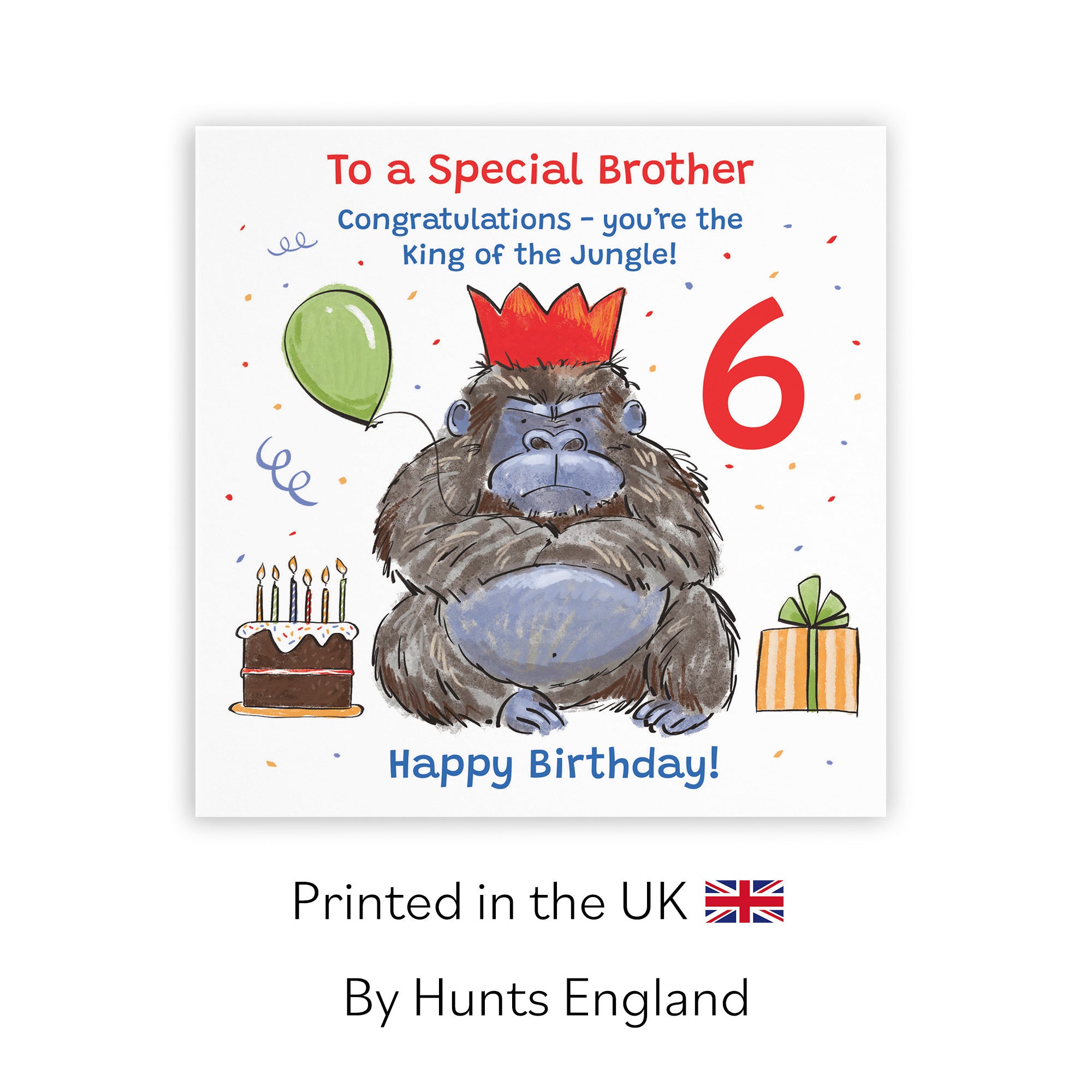 6th Brother Birthday Card Grumpy Gorilla Animal Party - Default Title (RM00504)