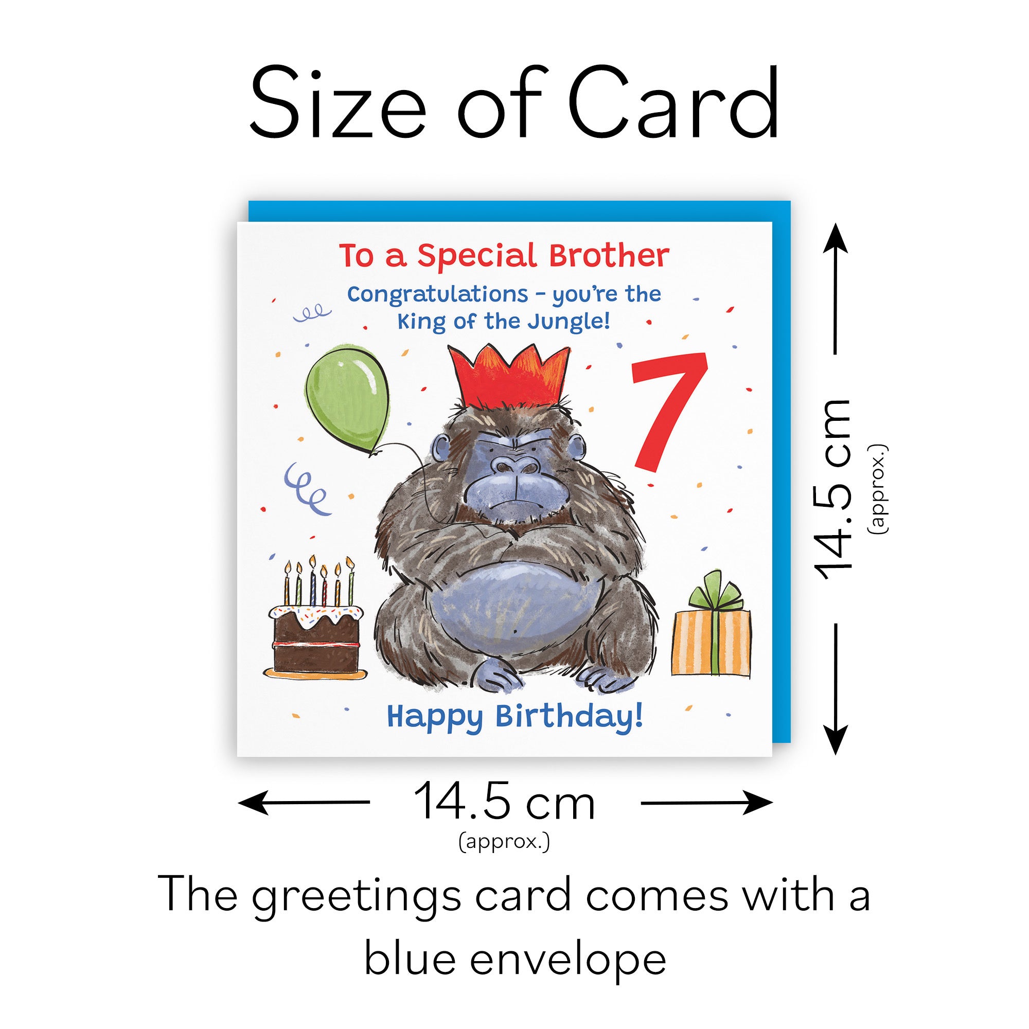 7th Brother Birthday Card Grumpy Gorilla Animal Party - Default Title (RM00505)